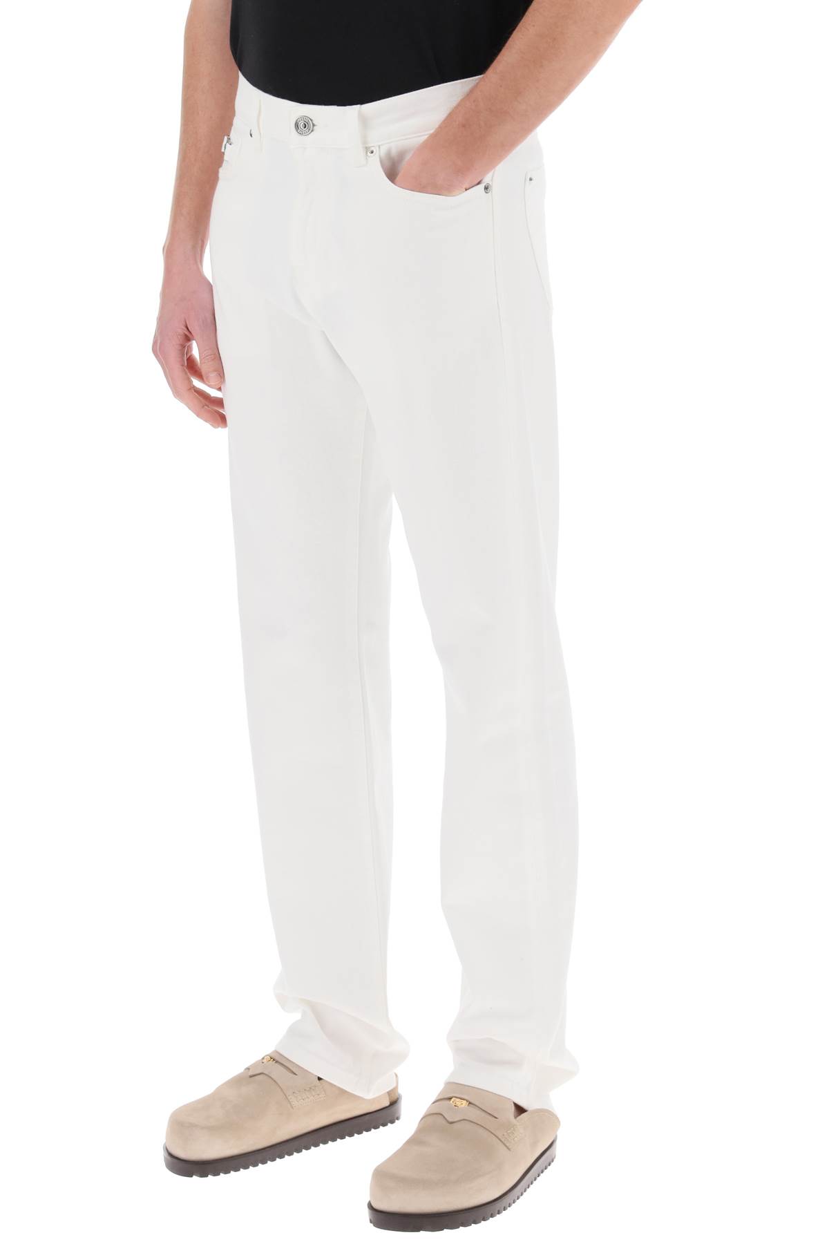 Versace Cotton Denim Jeans In White