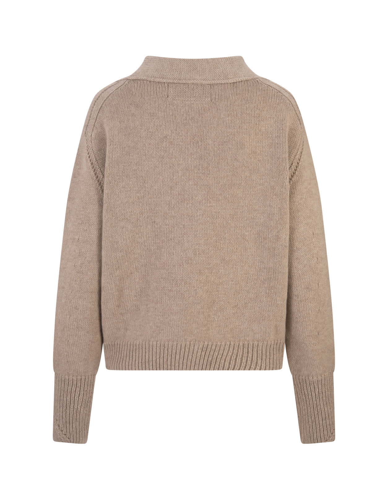 Shop Ermanno Scervino Oversized Cardigan In Sand Cashmere In Brown