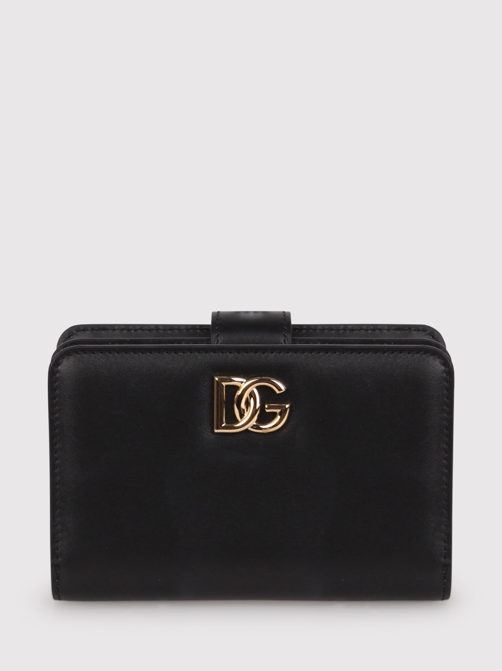 Dolce & Gabbana Smooth Calfskin Wallet In Black