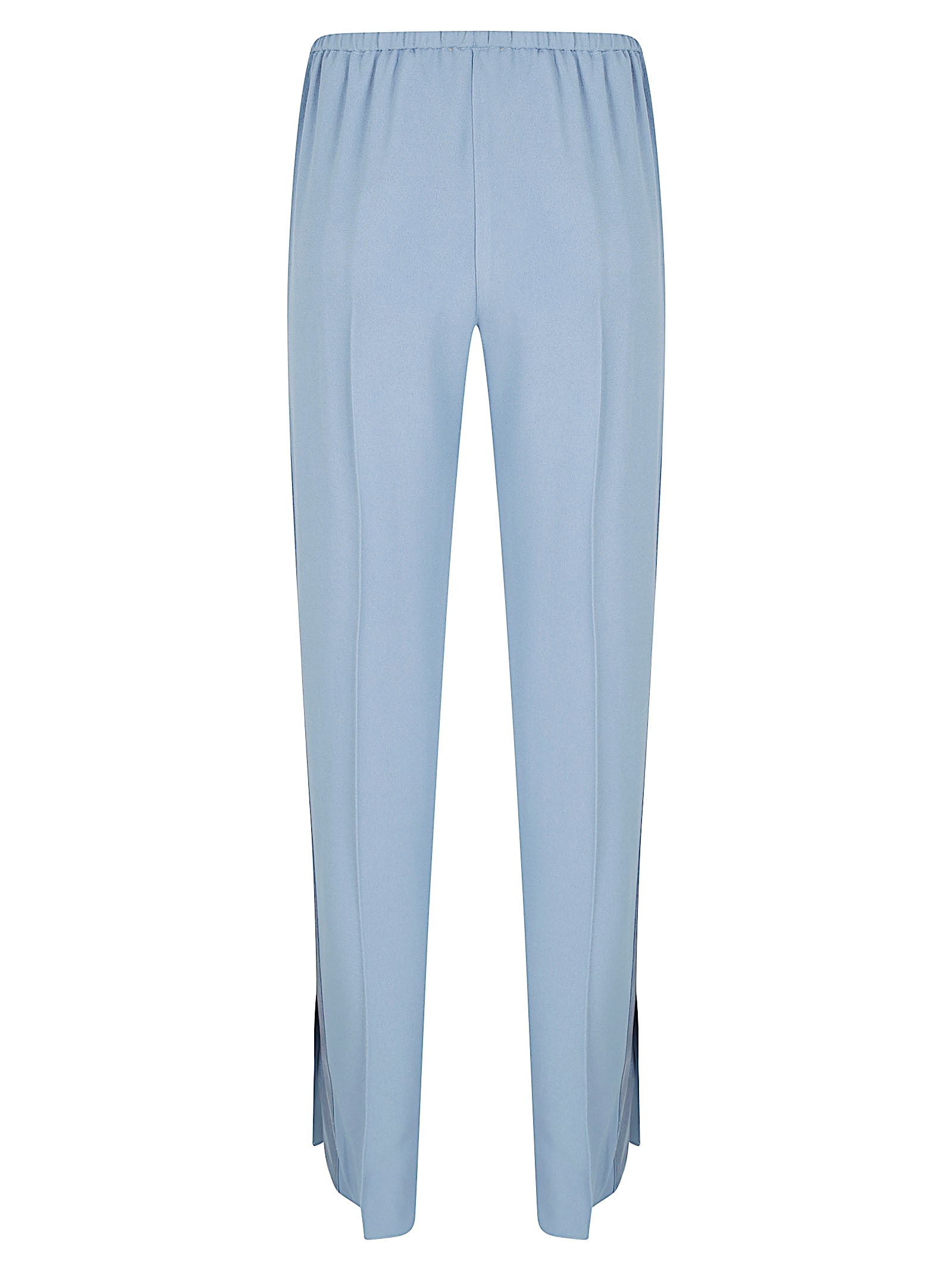 Forte Forte Relaxed-fit Blue Trousers With Straight Leg Design And Subtle Sheen In Blue