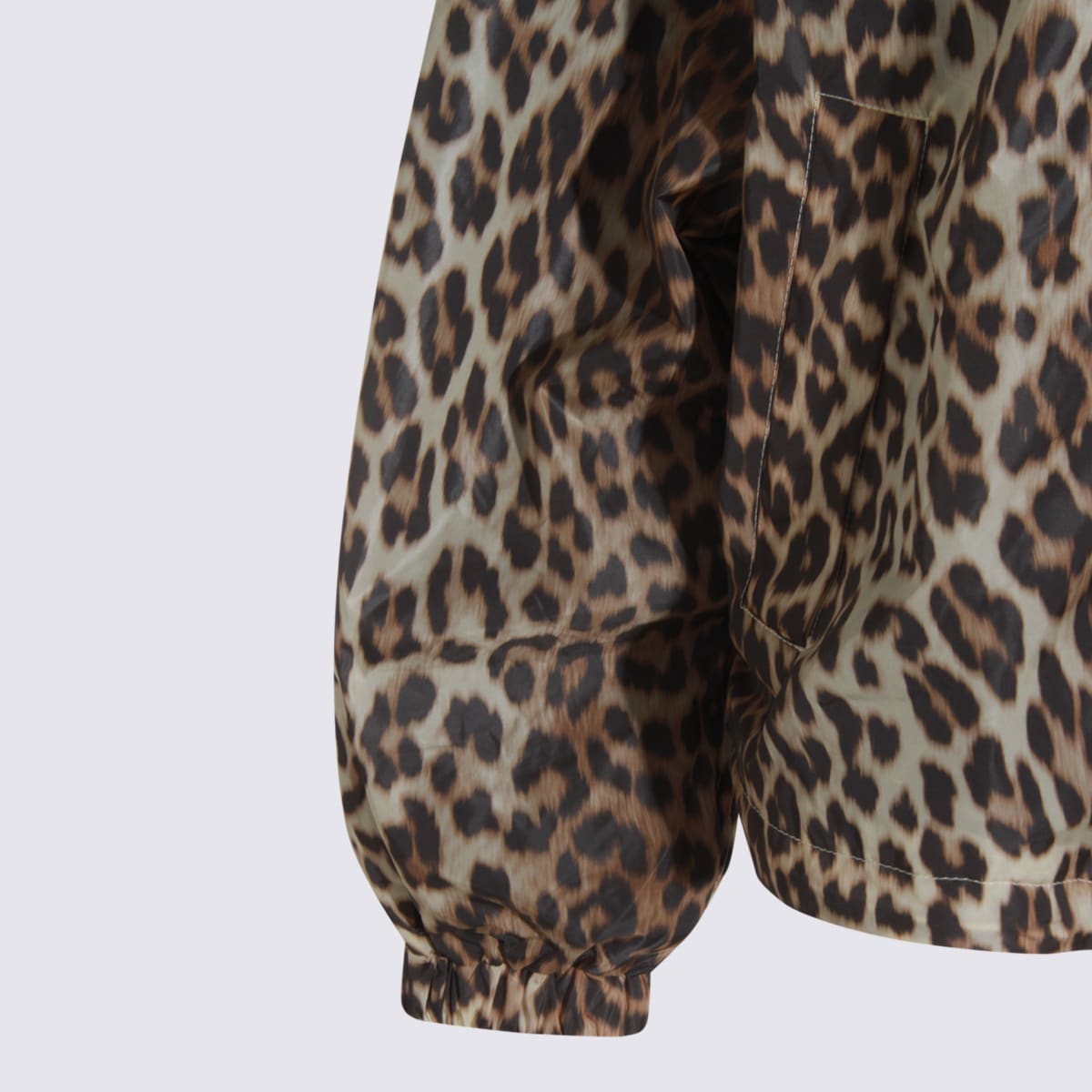 Ganni Multicolor Nylon Casual Jacket In Animal Print