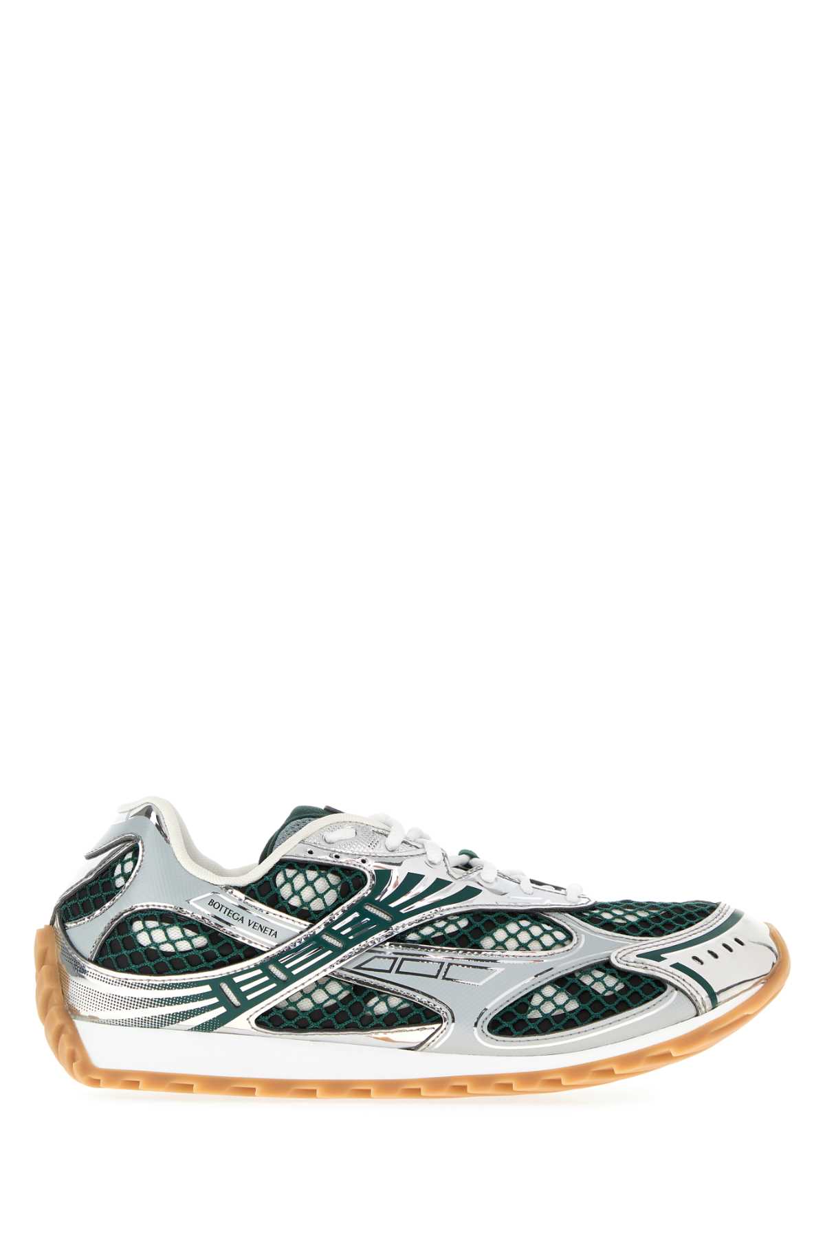 Bottega Veneta Dynamic Orbit Sneakers Featuring Mesh Panels In Green