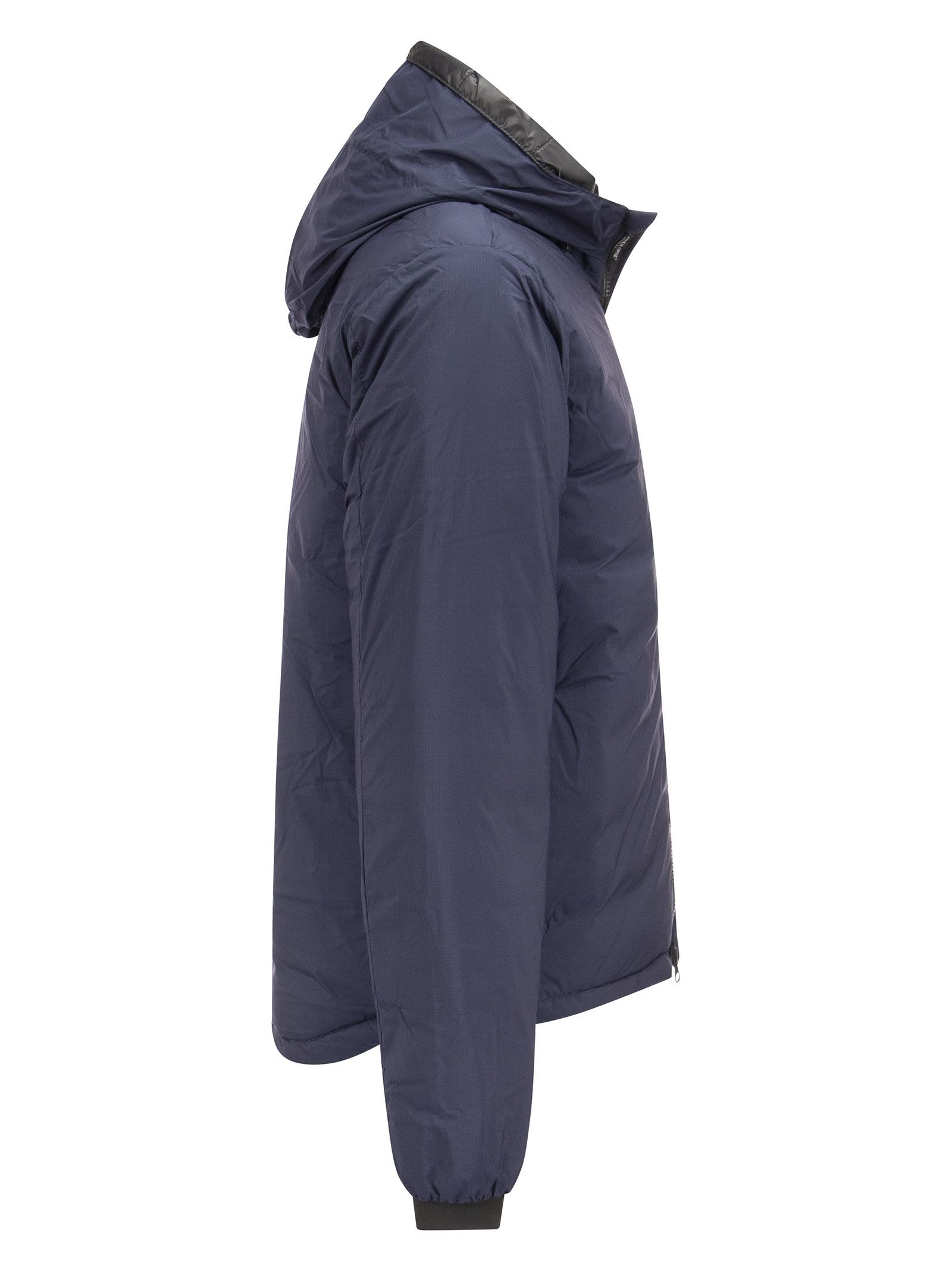 Shop Canada Goose Lodge - Hooded Down Jacket With Matt Finish In Atlantic Navy