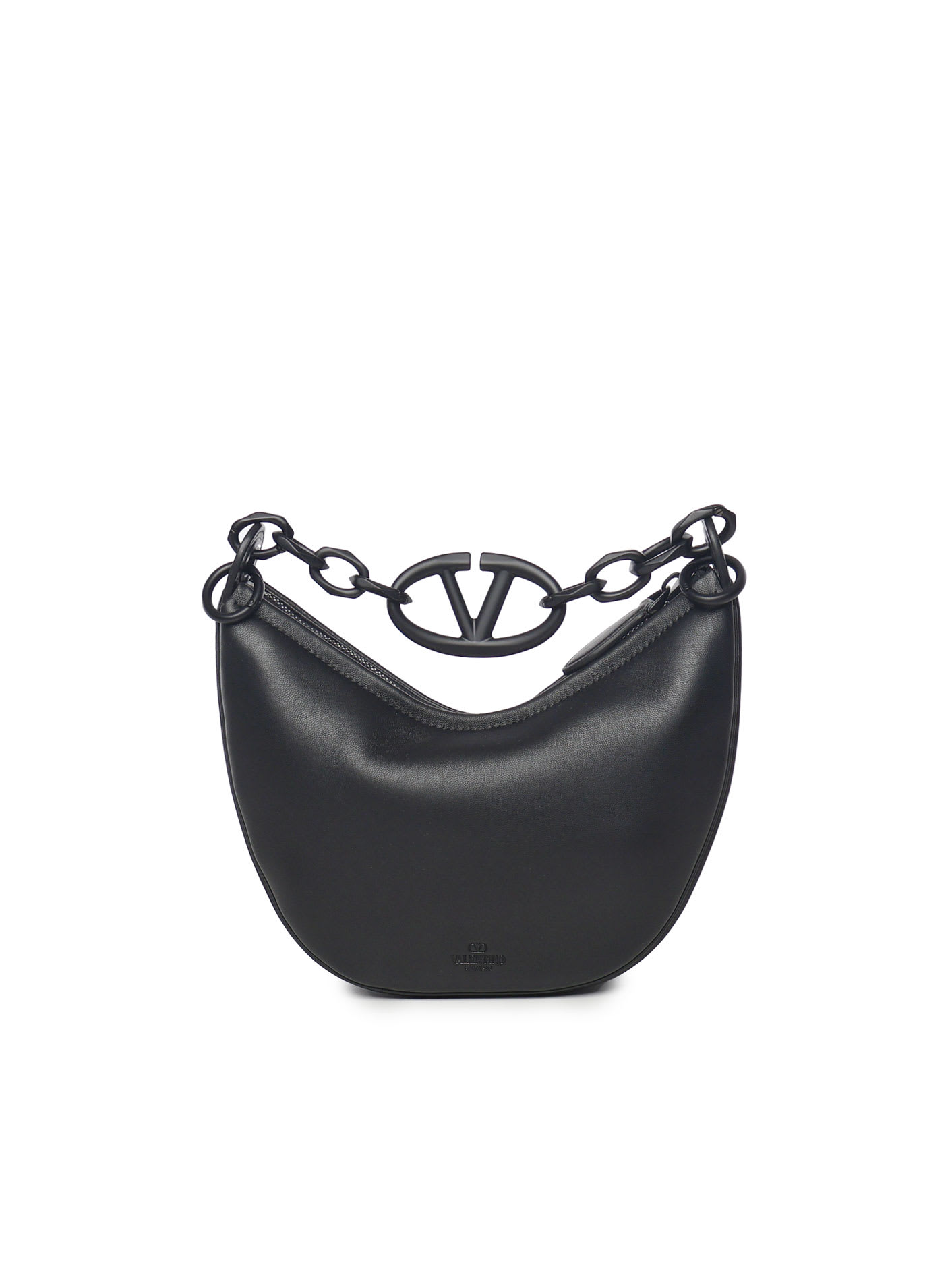 Shop Valentino Vlogo Mini Hobo Shoulder Bag In Black