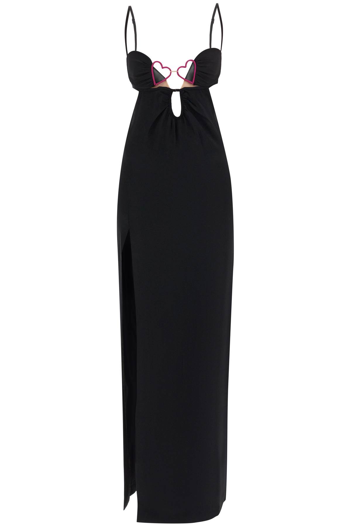 Shop Nensi Dojaka Long Dress With Heart Detail In Black (black)