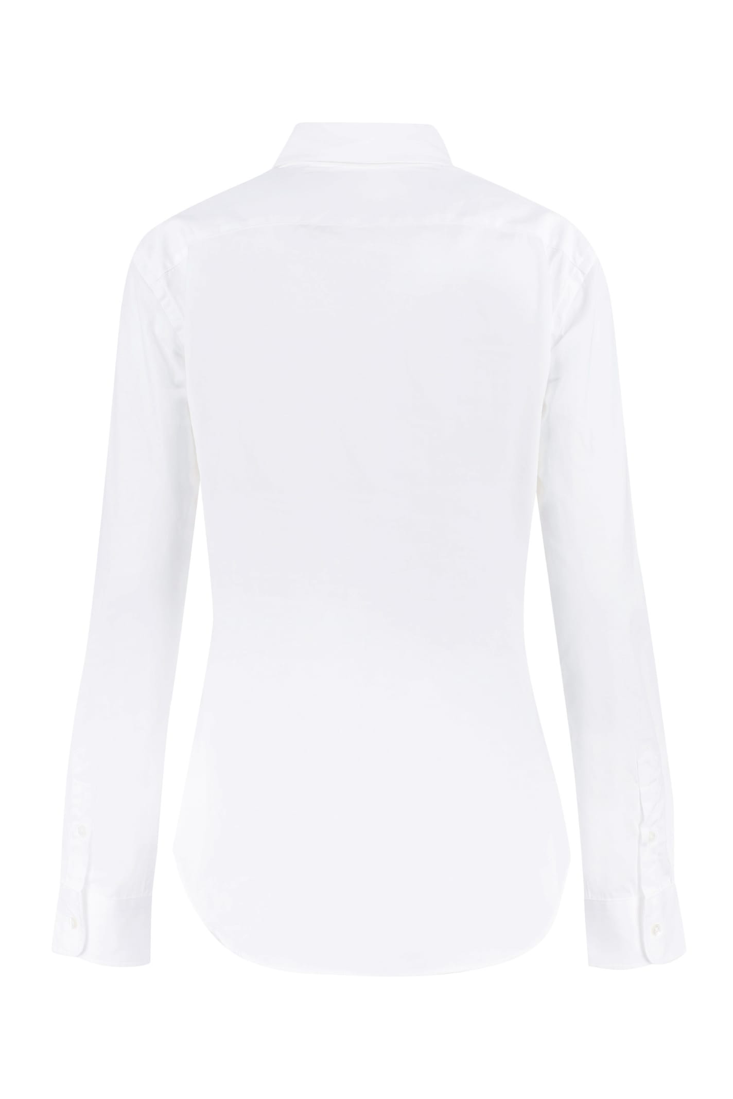 Shop Ralph Lauren Logo Embroidery Cottond Shirt In White