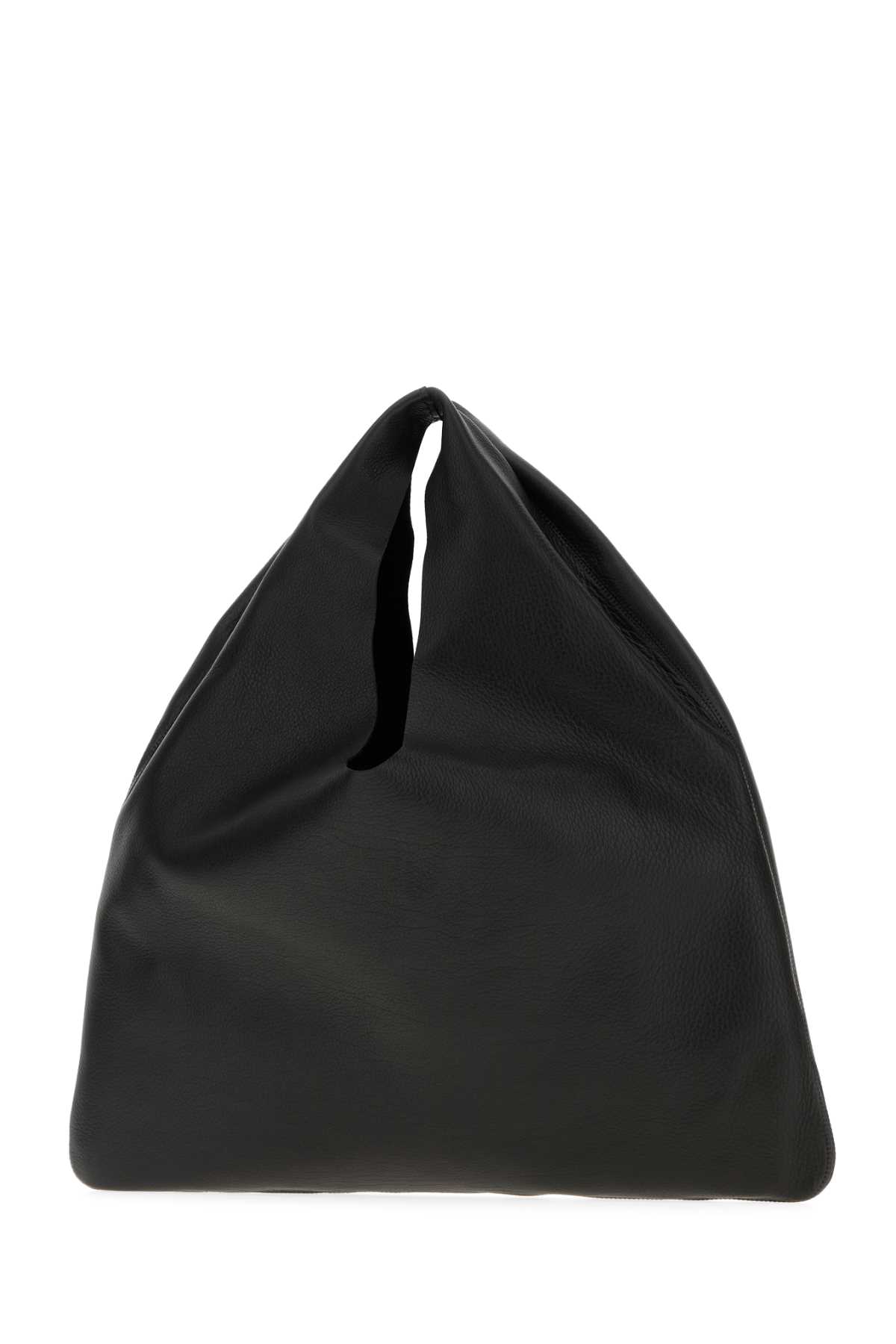 The Row Black Leather Small Bindle Handbag In Black