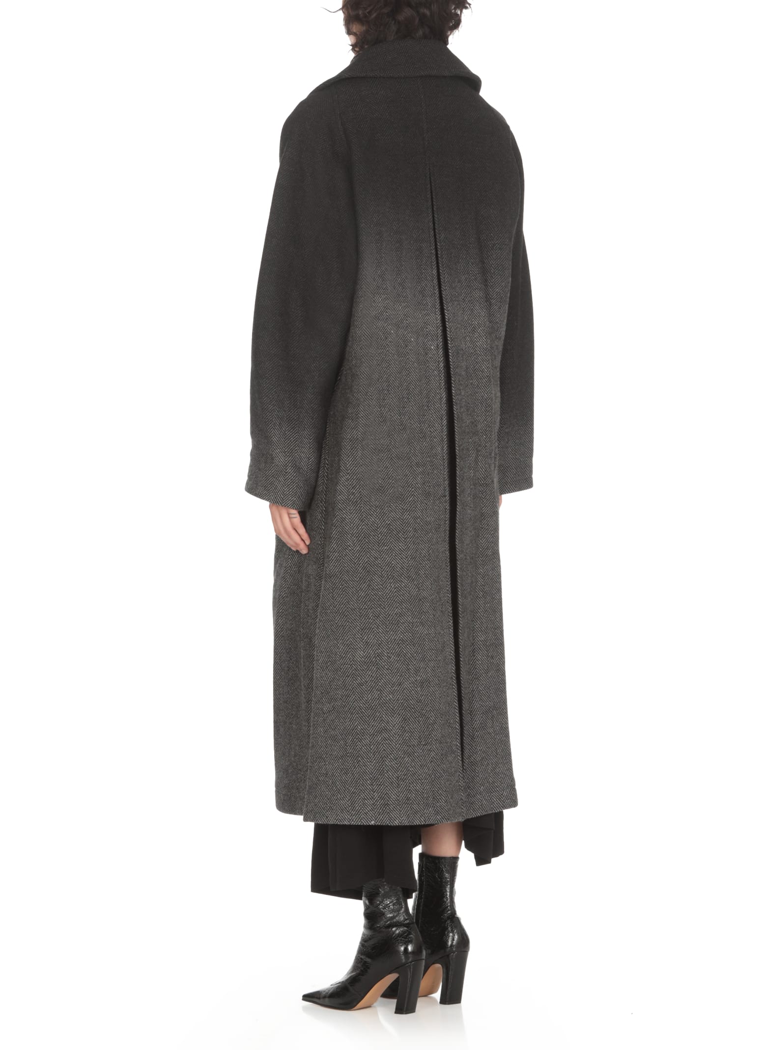 Shop Y's Wool Coat In Black