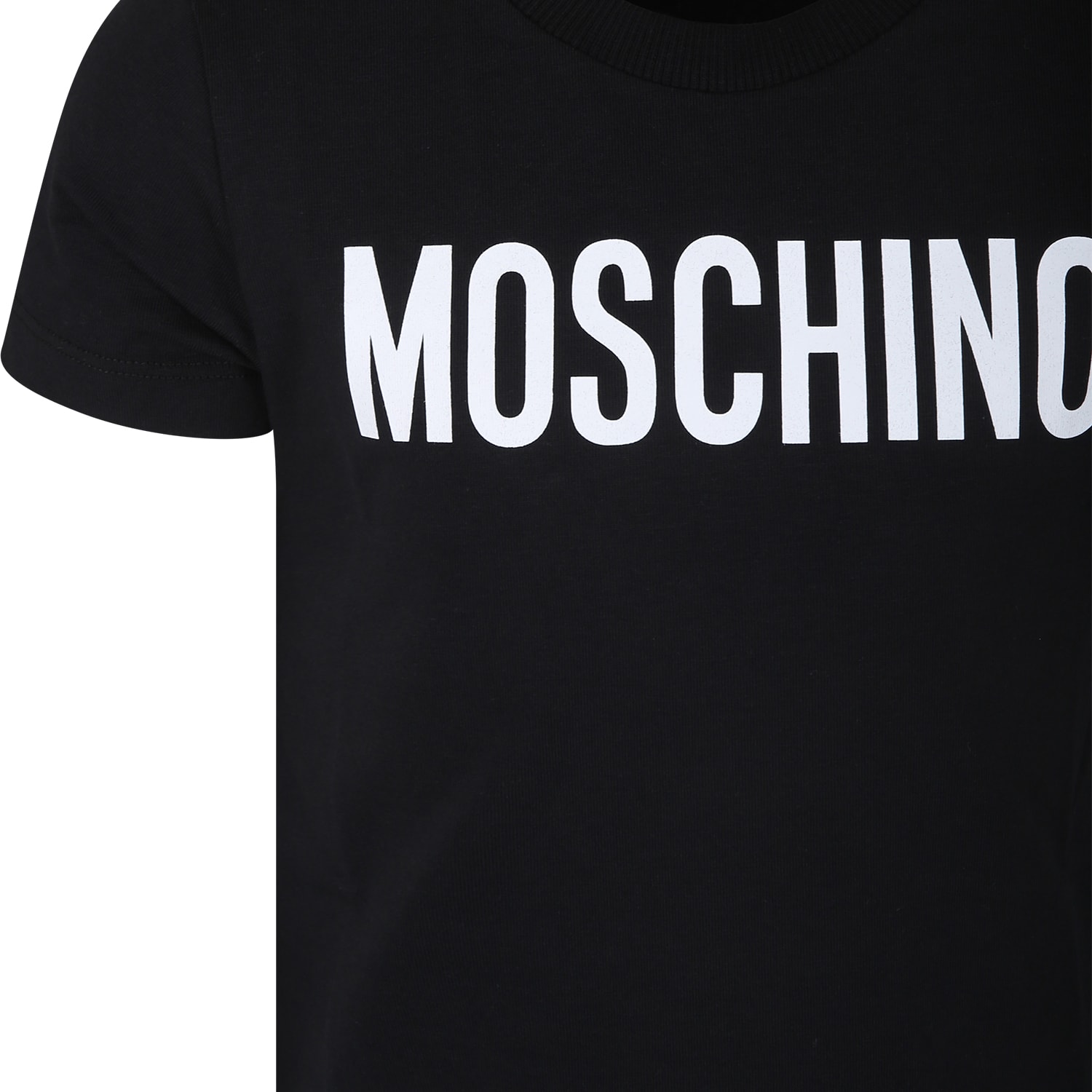 Shop Moschino Black T-shirt For Kids With Logo