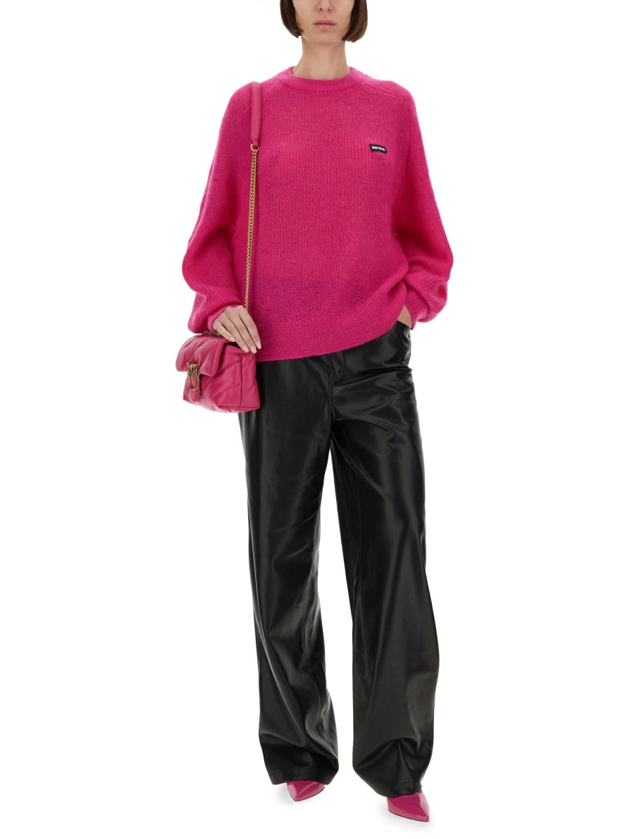 Rotate Birger Christensen Jersey With Logo In Fuchsia