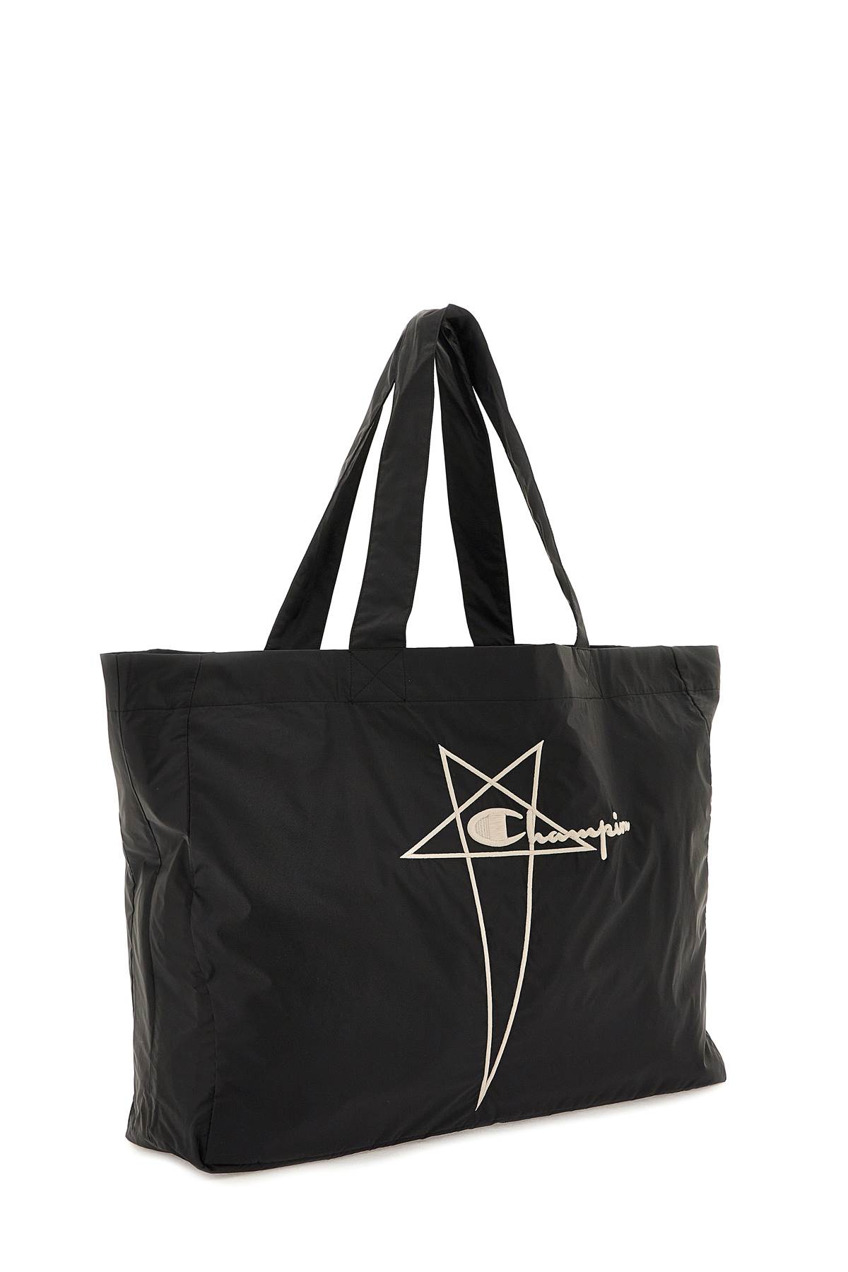 Rick Owens X Champion Nylon Tote Bag In Black