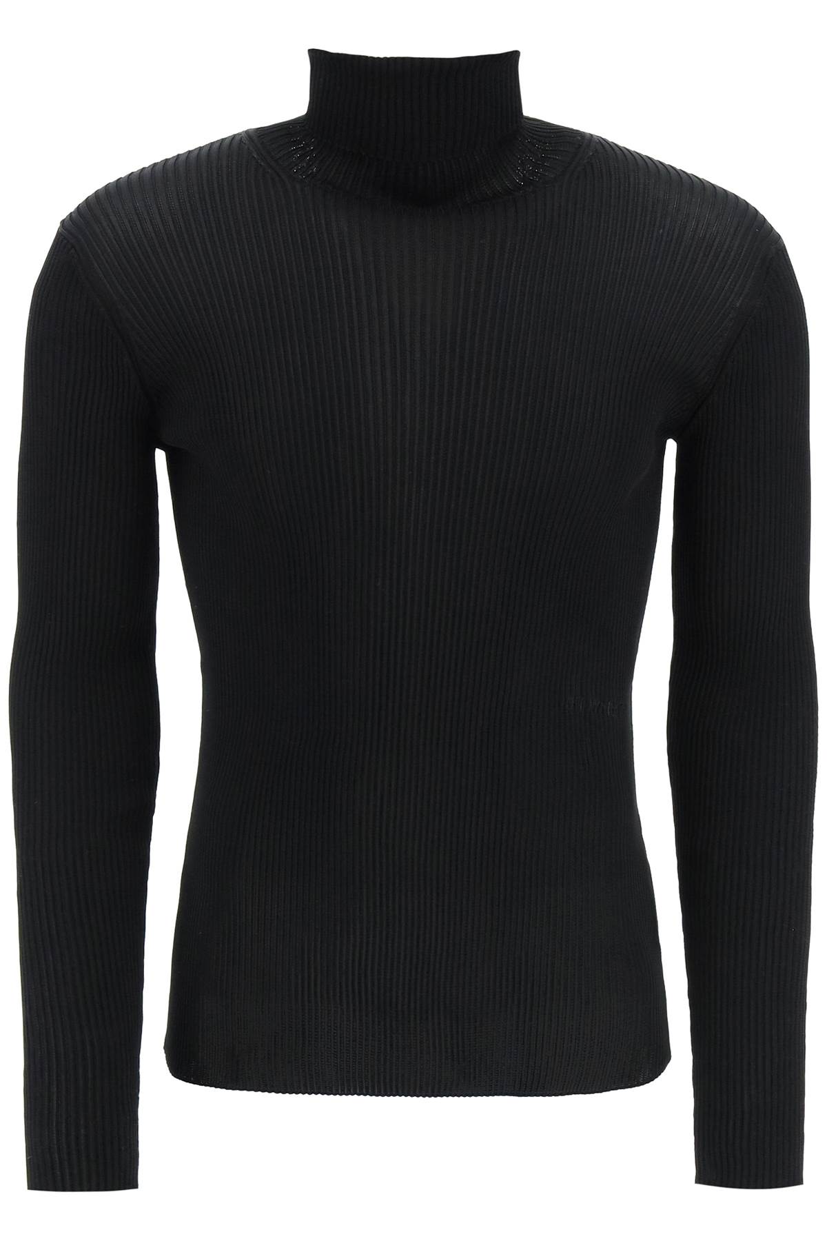 Off-White Ribbed Techno Knit Turtleneck Sweater