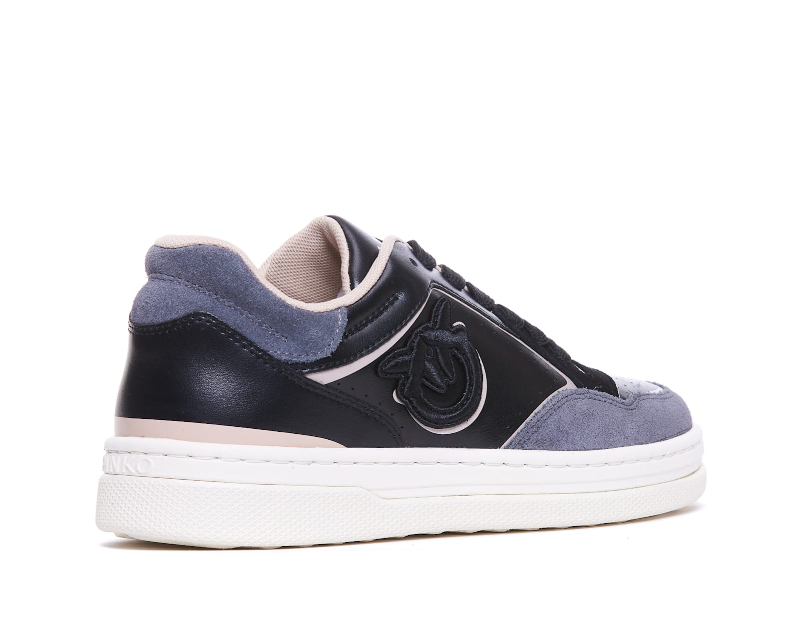 Pinko Low Top Sneakers With Leather And Suede Upper In Blue