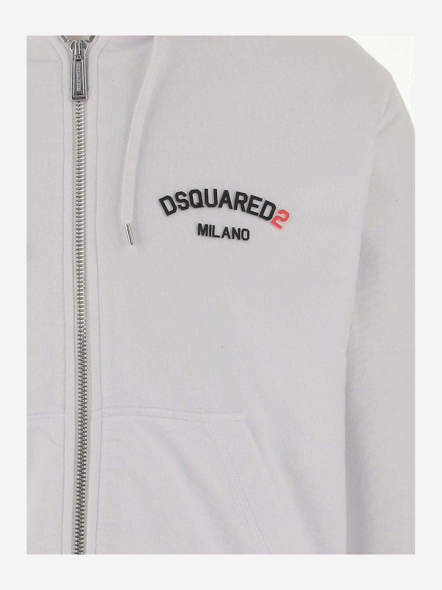 パーカー・フーディ D SQUARED2 White cotton sweatshirt (S74GU0664D25002 100) Dsquared2 Logo Hoodie - White & Black - PureAtlanta.com