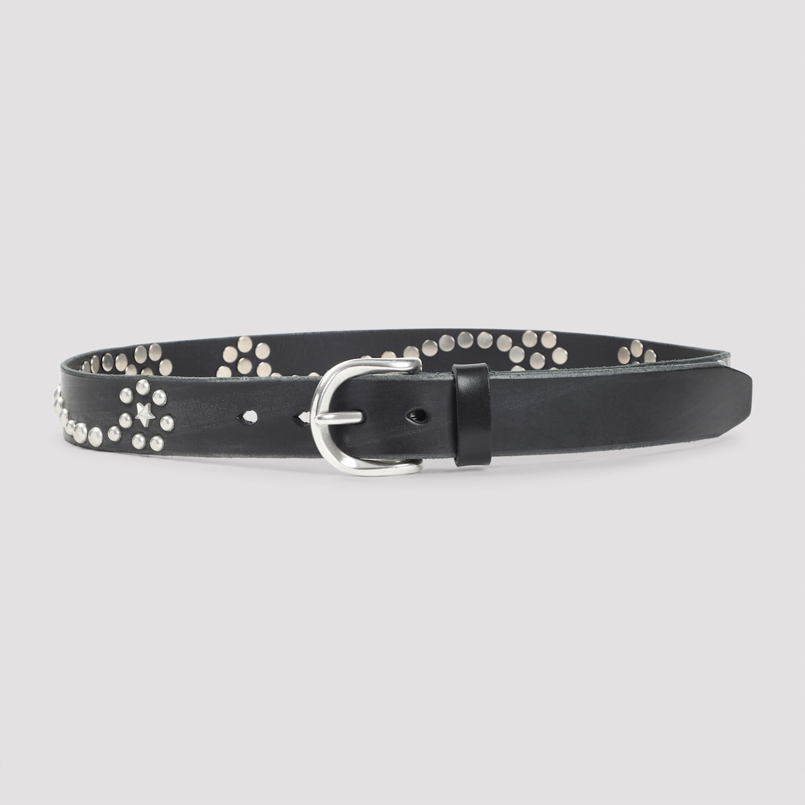 Our Legacy Bridle Leather Star Fall Stud Belt In Black
