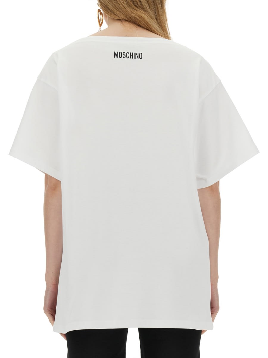 Shop Moschino Interlock T-shirt In White
