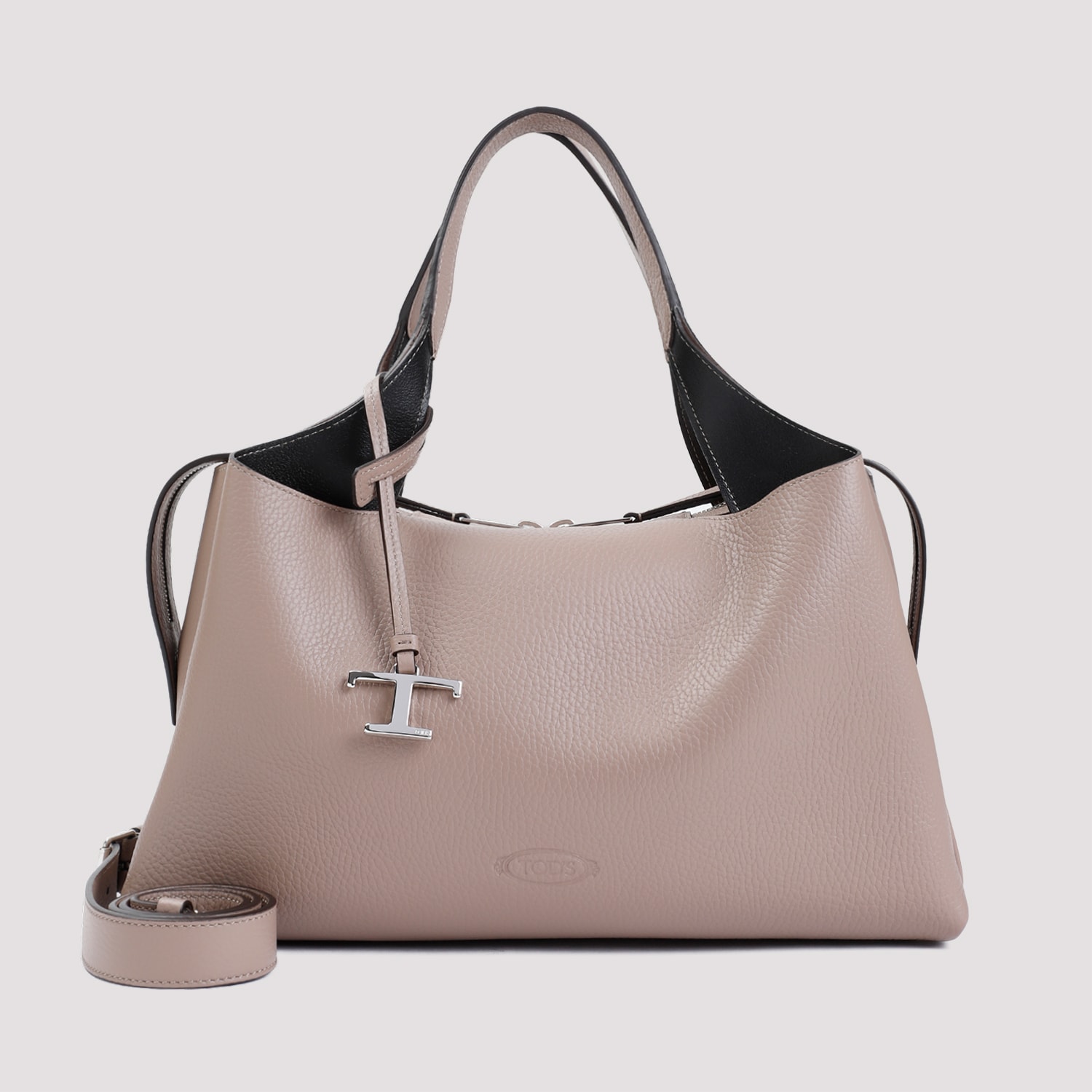 Shop Tod's Bauletto Handbag In Creta Chiaro