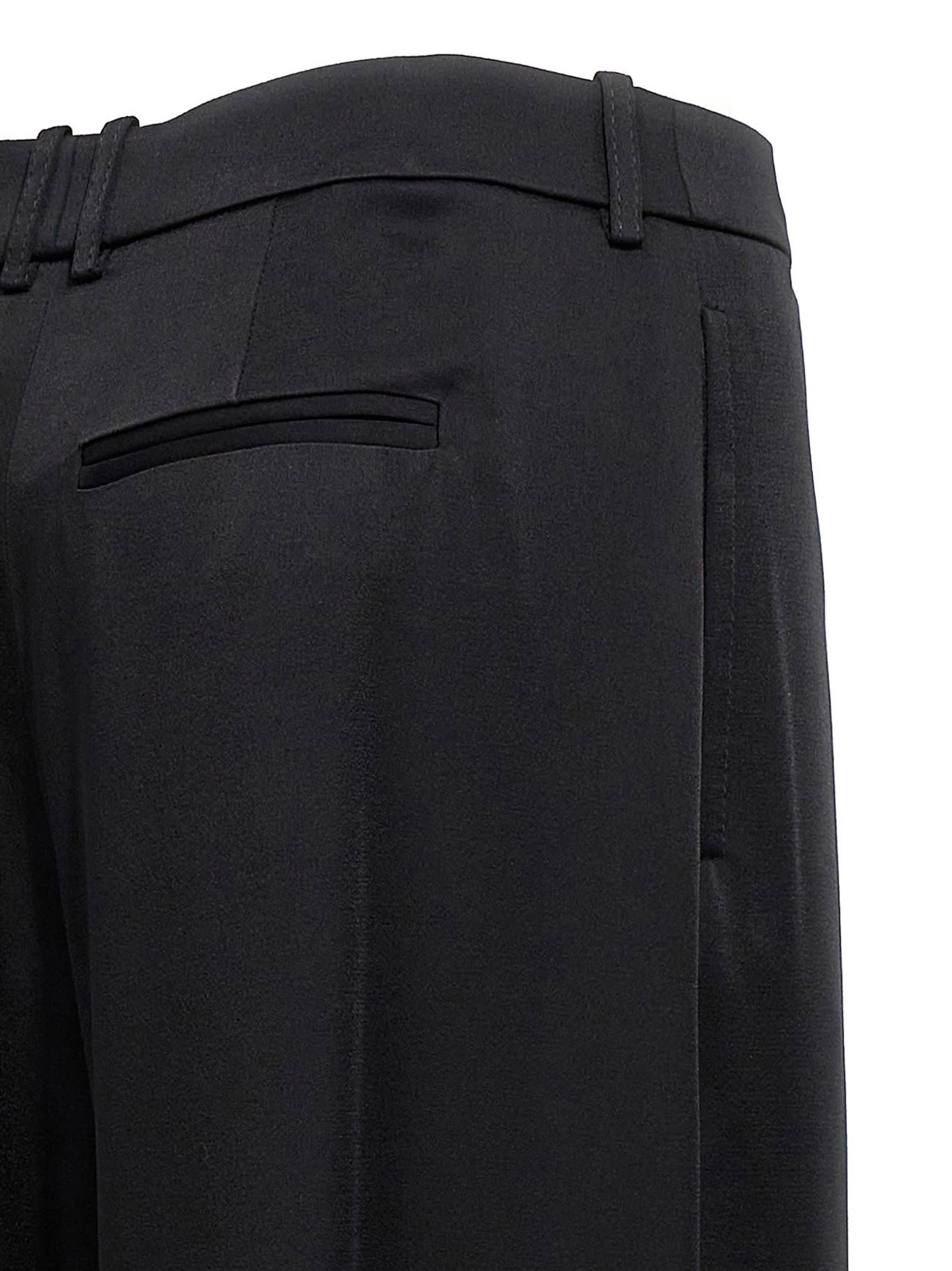 Shop Saint Laurent Satin Crêpe Pants In Black