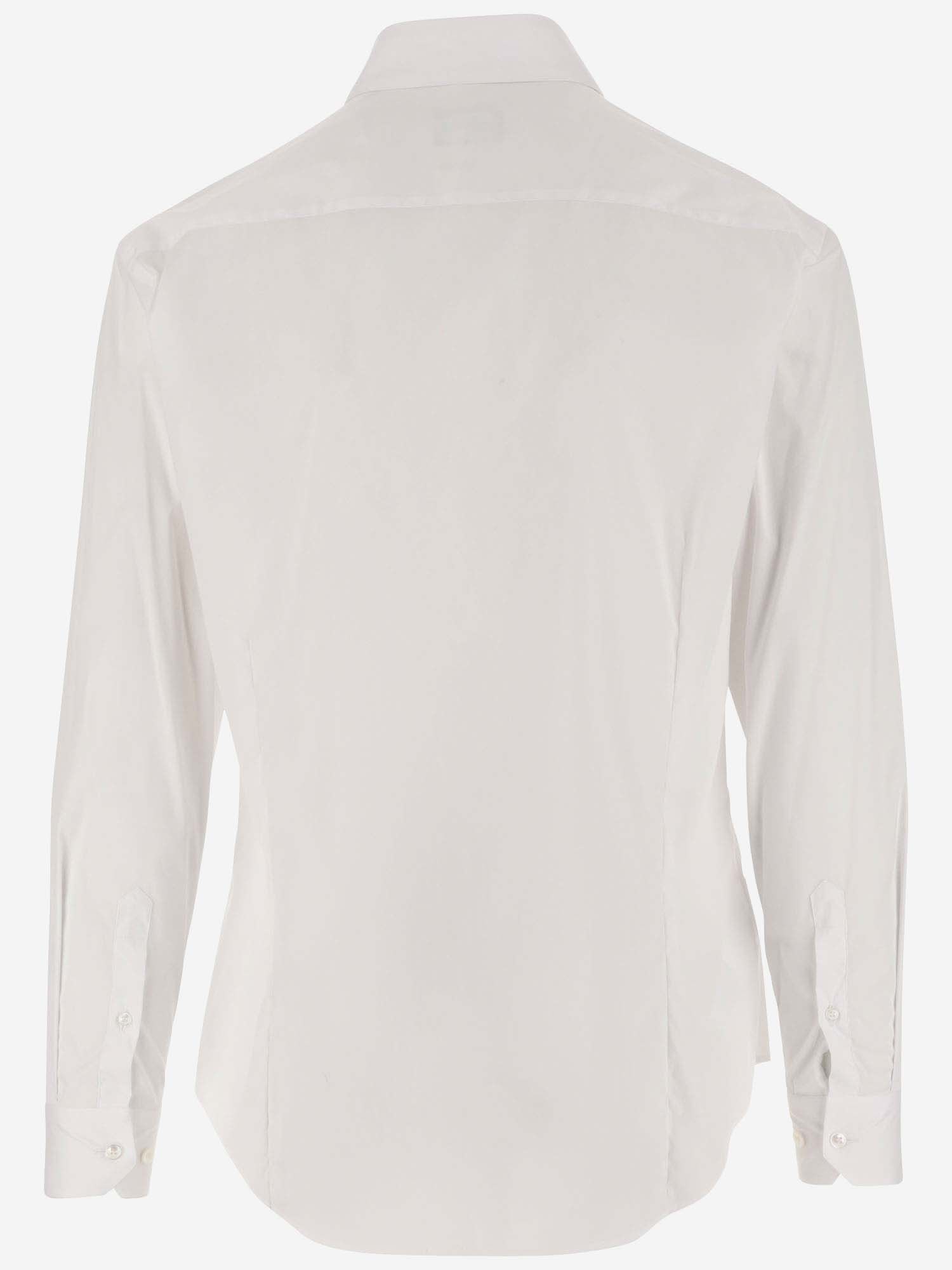 Shop Giorgio Armani Stretch Cotton Blend Shirt In U0bn
