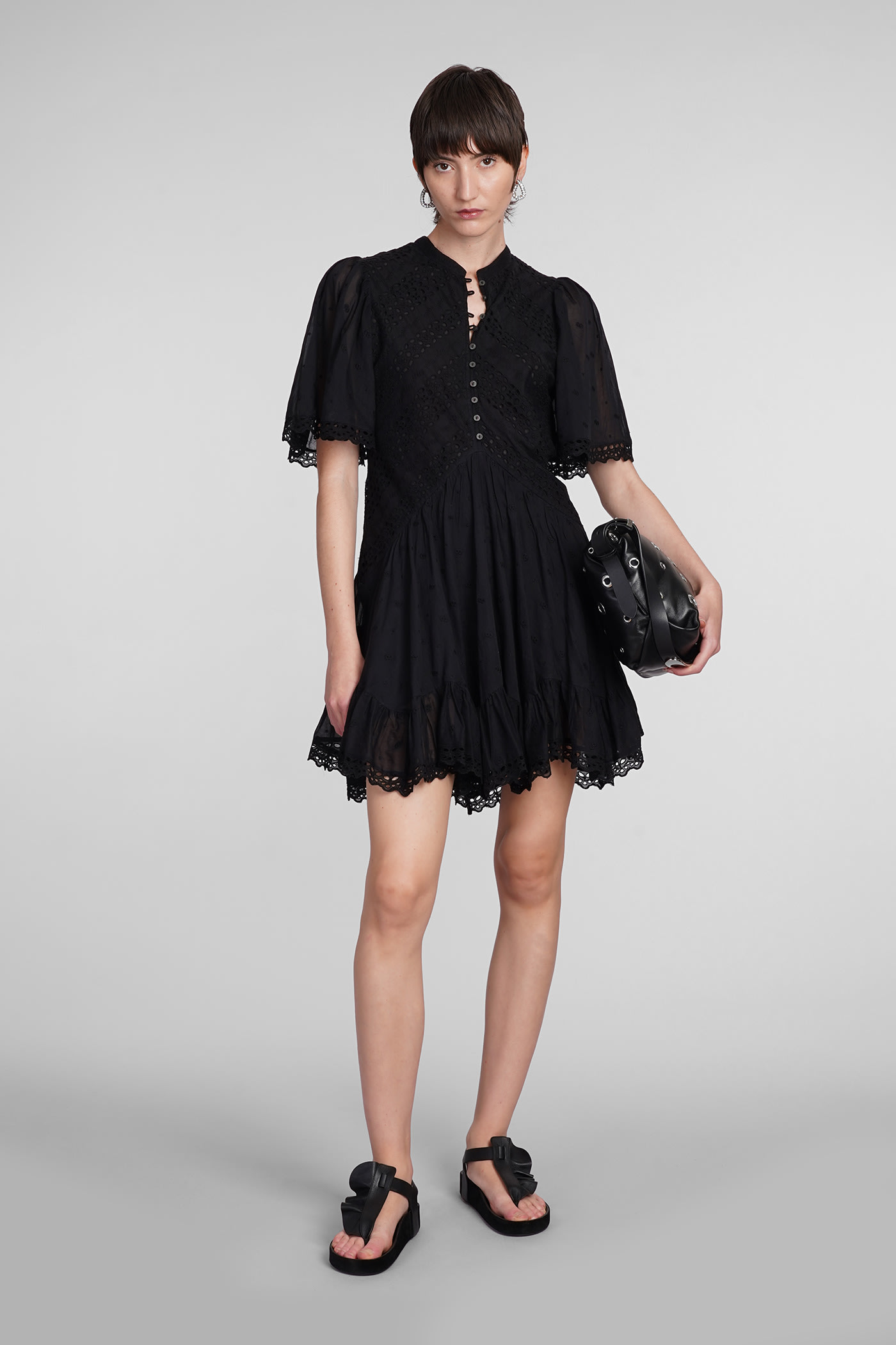 Shop Marant Etoile Slayae Dress In Black Cotton
