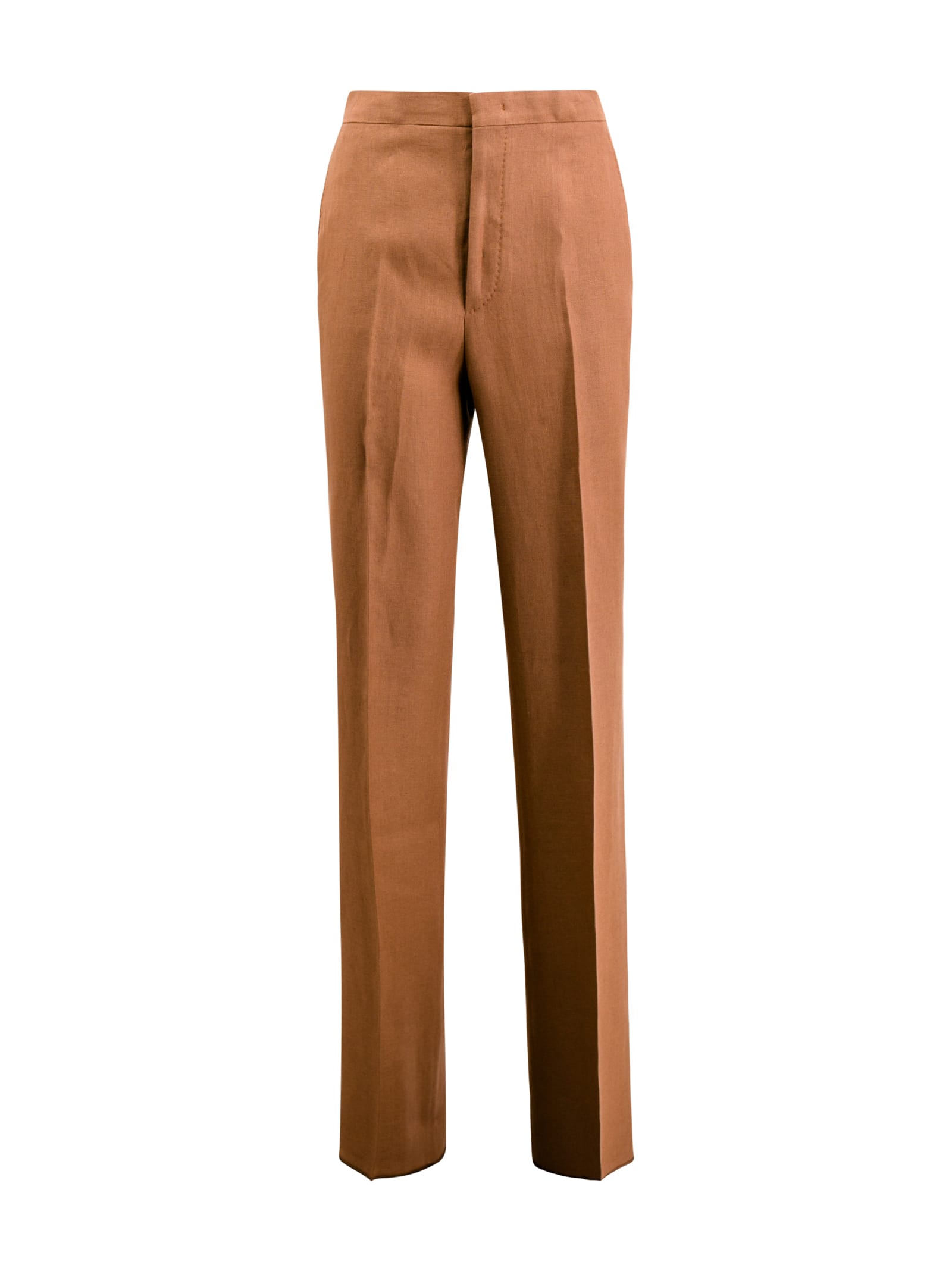 Shop Tagliatore Full Suit With Double-breasted Blazer With Peaked Lapels And Straight Pants. In Brown