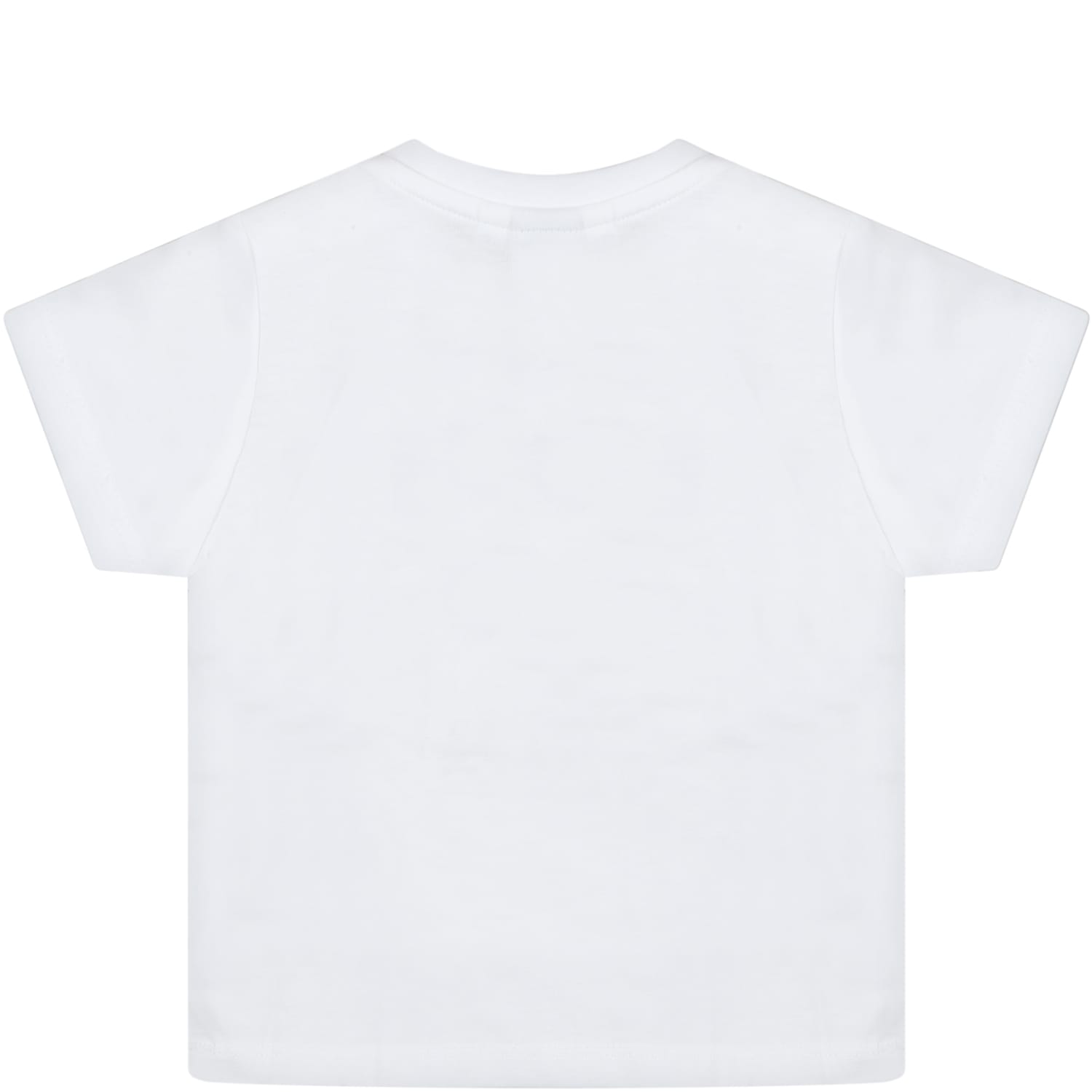Shop Hugo Boss White T-shirt For Baby Boy With Blue Logo