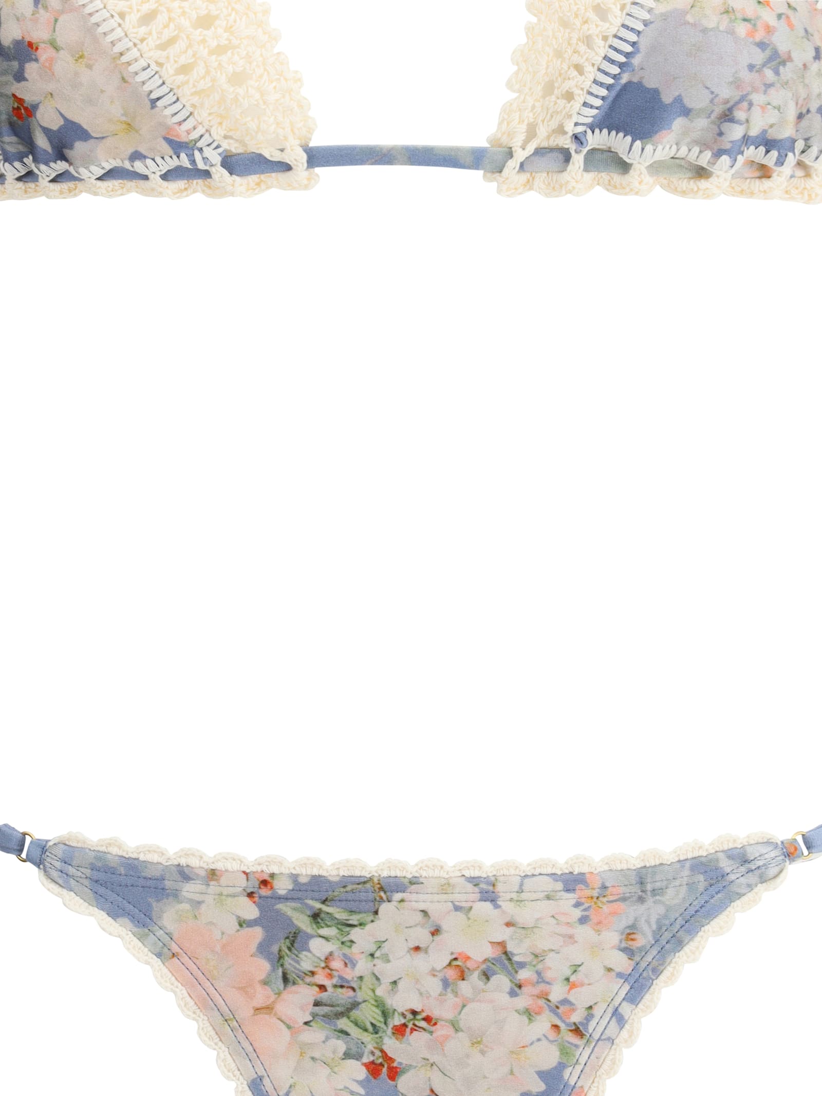 Zimmermann Cascadian Crochet Swimsuit In Blue