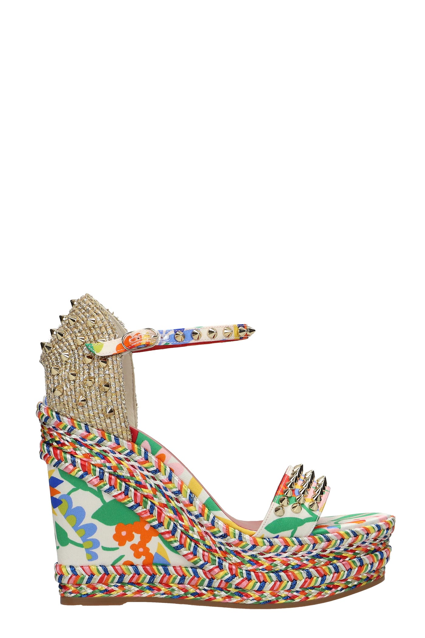 Christian Louboutin Madmonica 120 Wedges In Multicolor Canvas