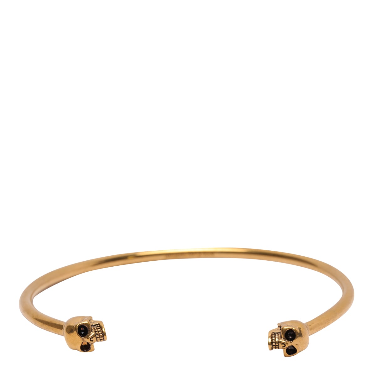 Alexander Mcqueen Twill Skull Bracelet In Gold