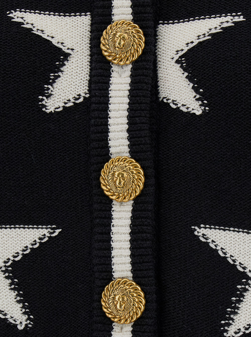 Shop Balmain Buttonned Knit Stars Cropped Cardigan