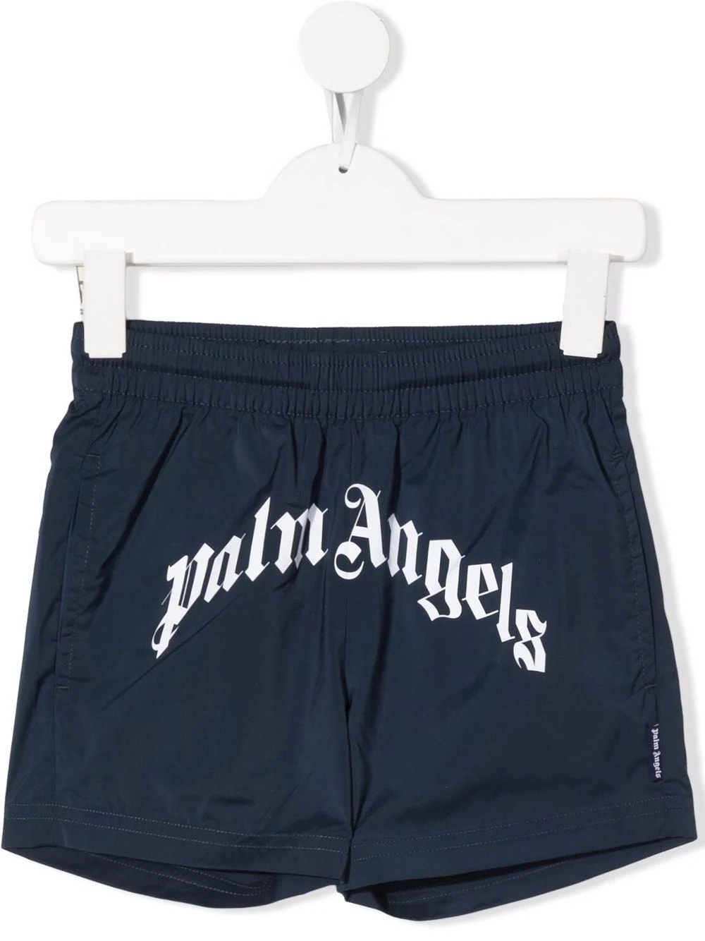 Palm Angels Kids Navy Blue Swim Shorts With Front Logo