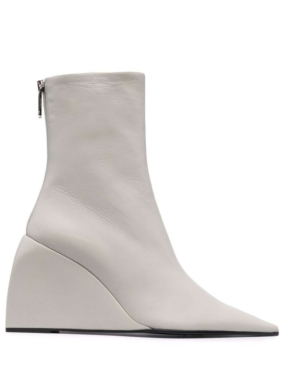 Off-White Wedge Leather Boots