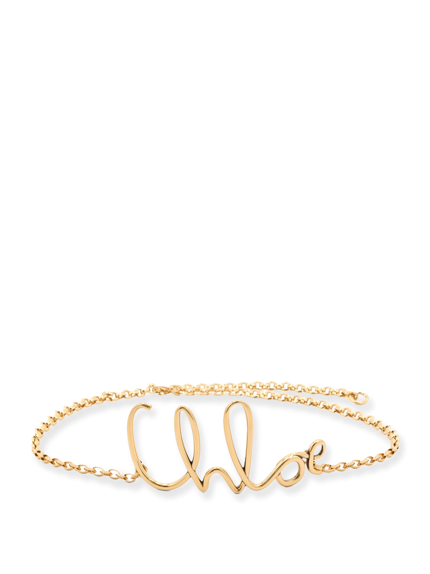 Chloé Metal Chain Belt With Iconic Lettering Logo
