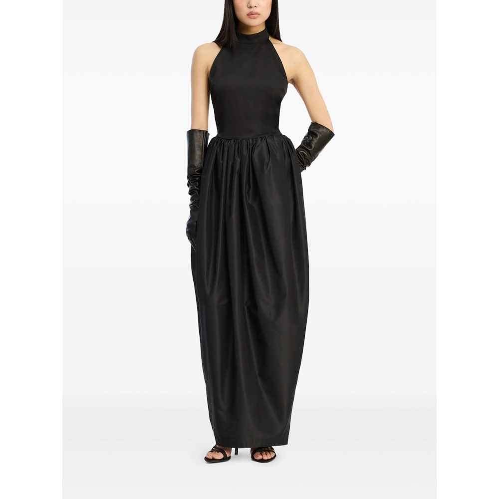 Rotate Birger Christensen Satin Taffeta Maxi Dress In Black