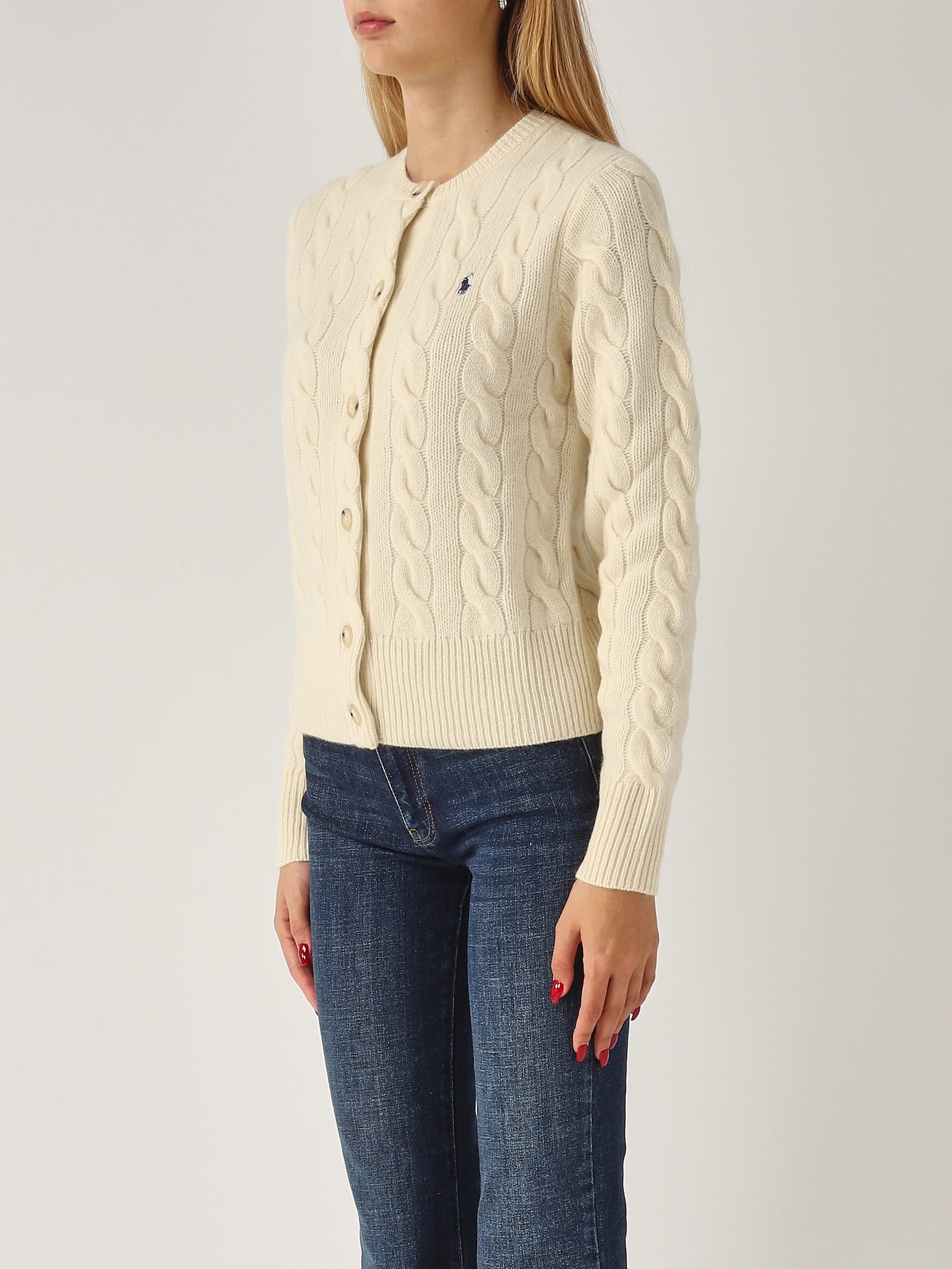 Shop Polo Ralph Lauren Wool Cardigan In Crema