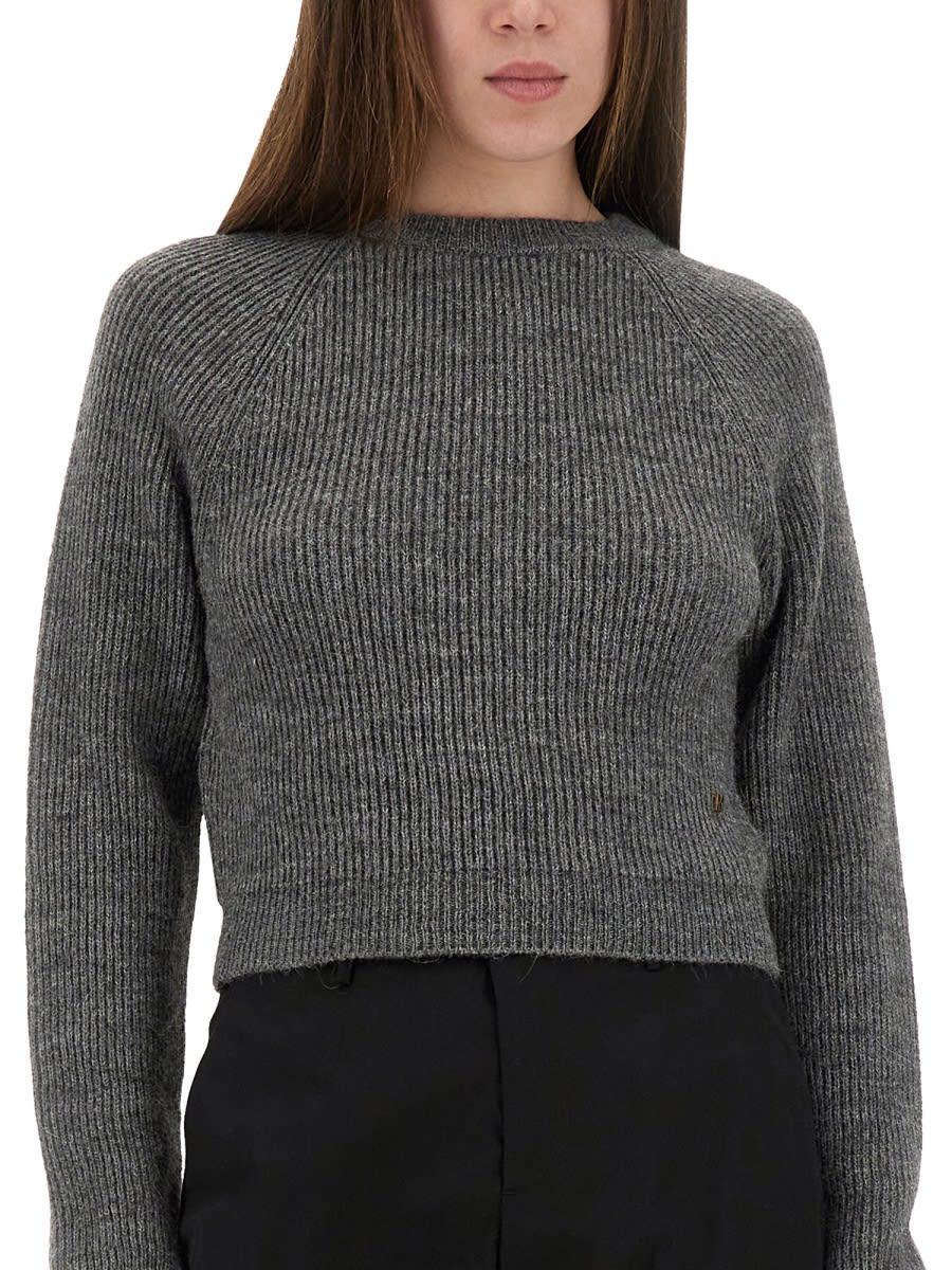 Moschino Cropped Shirt In Gray
