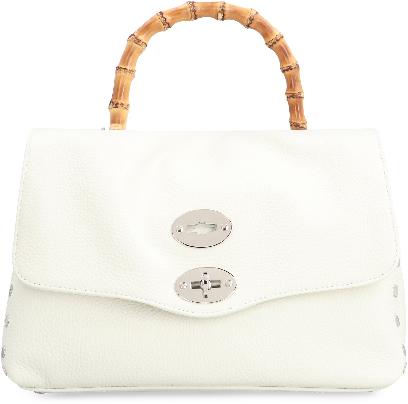 Shop Zanellato Postina S Pebbled Leather Handbag In White