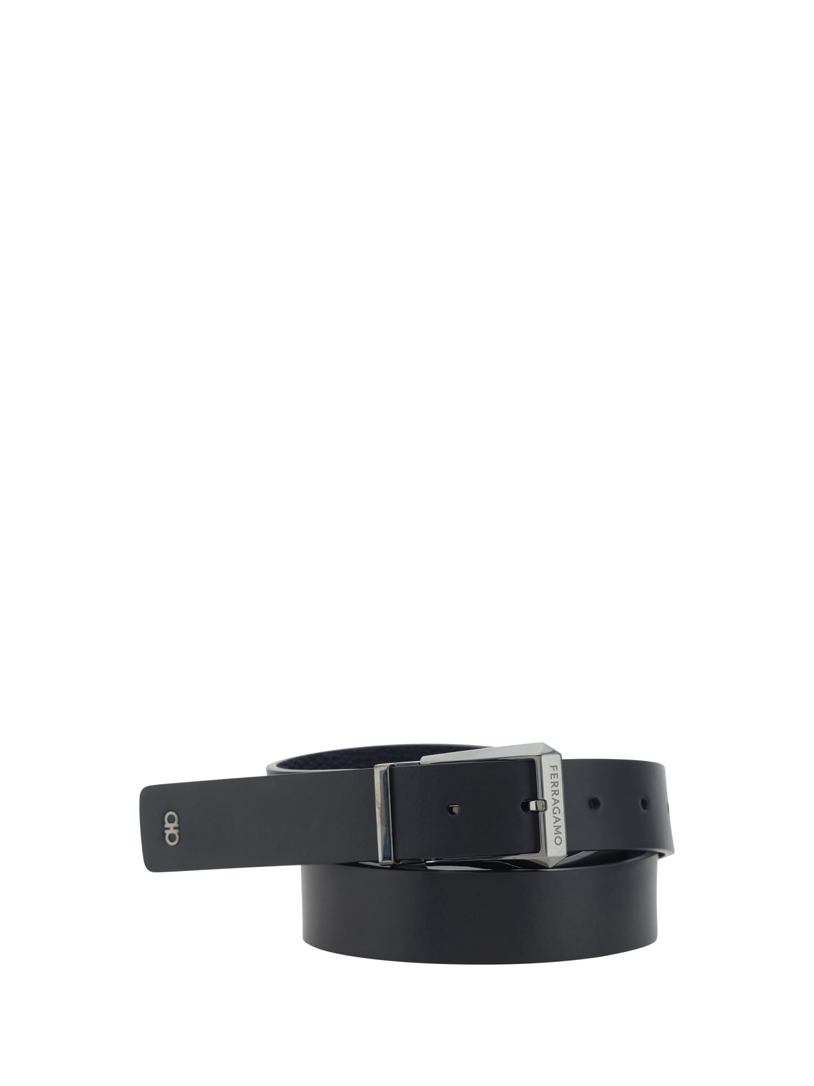 Shop Ferragamo Double Adjustable Belt In Blue