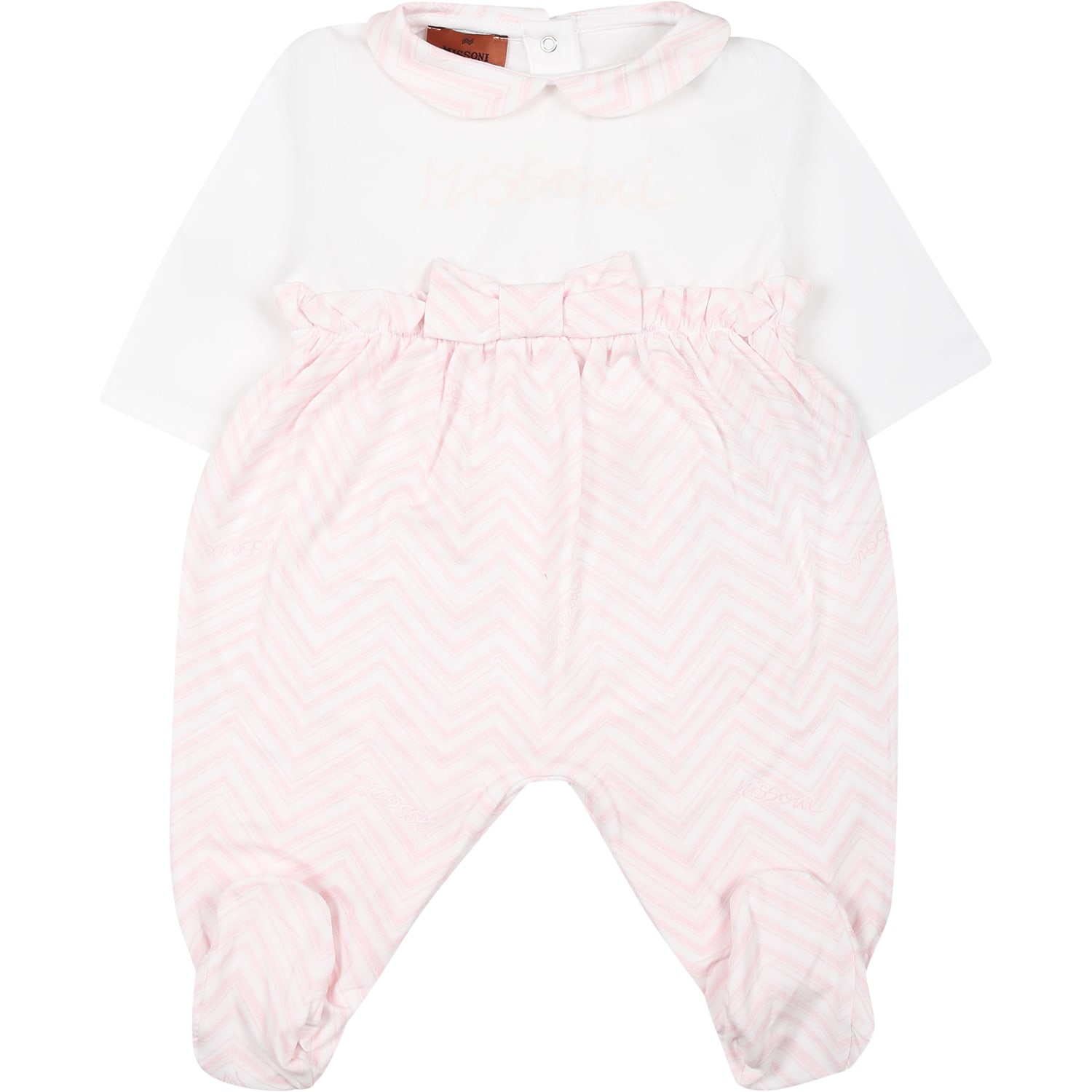 Shop Missoni White Set For Baby Girl With Chevron Pattern