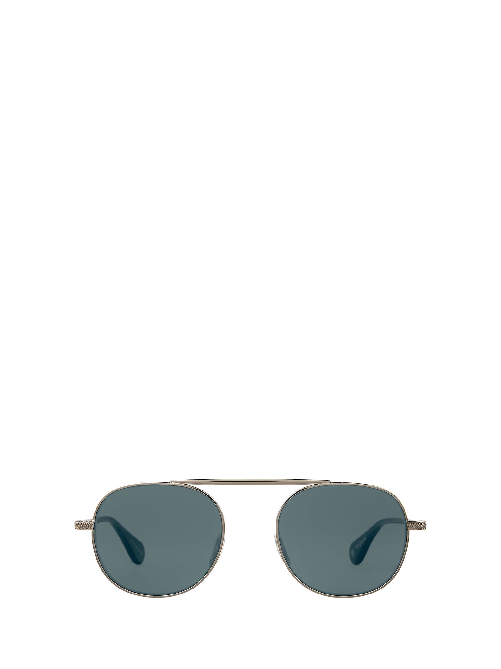 Shop Garrett Leight Van Buren Ii Sun Silver-sea Grey/flat Pure Blue Smoke Sunglasses
