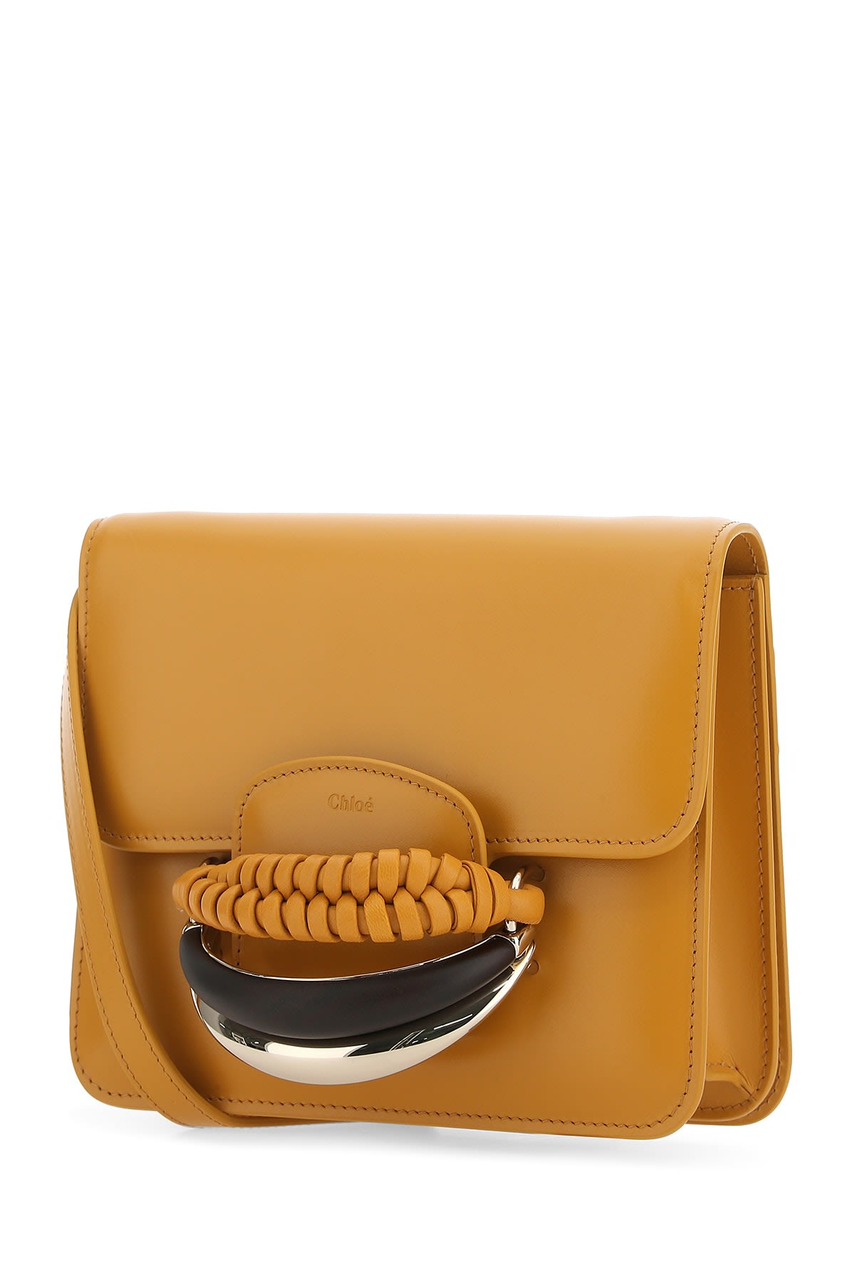 Chloé Versatile Leather Clutch With Unique Front Handle In 216