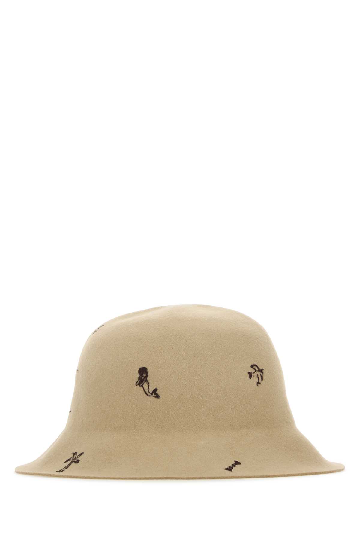 Shop Super Duper Hats Sand Felt Freya Bucket Hat In Sabbia