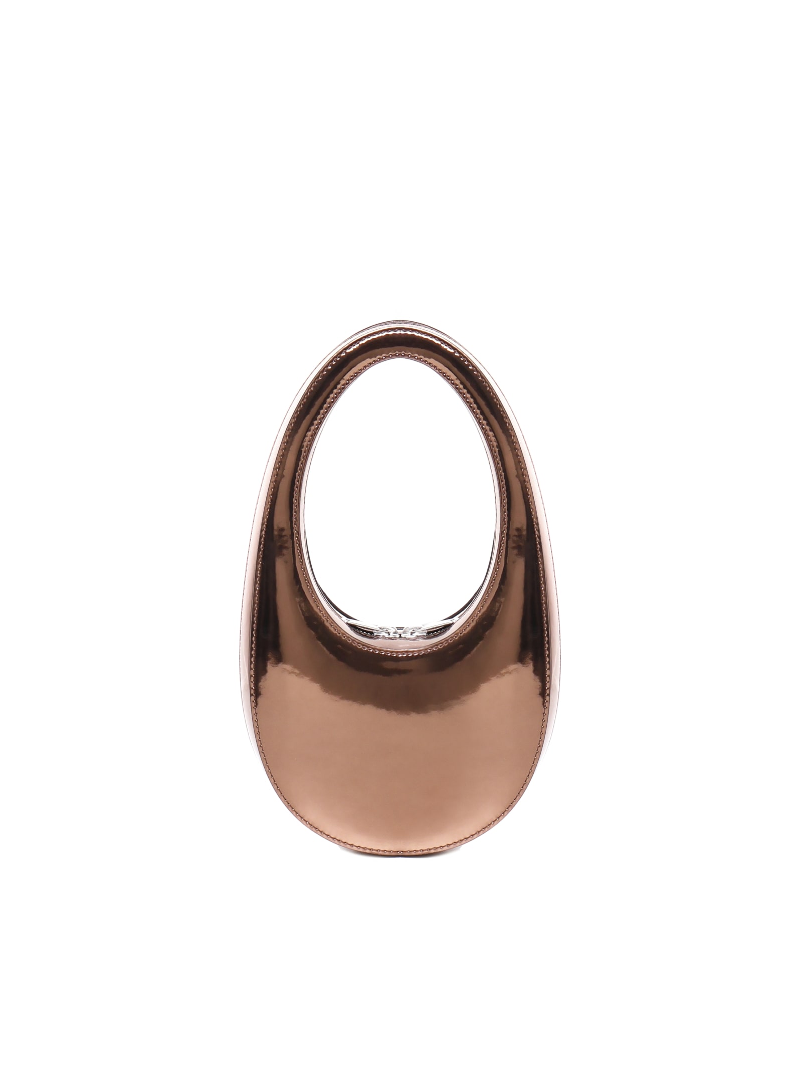 Shop Coperni Mirrored Mini Swipe Bag In Copper