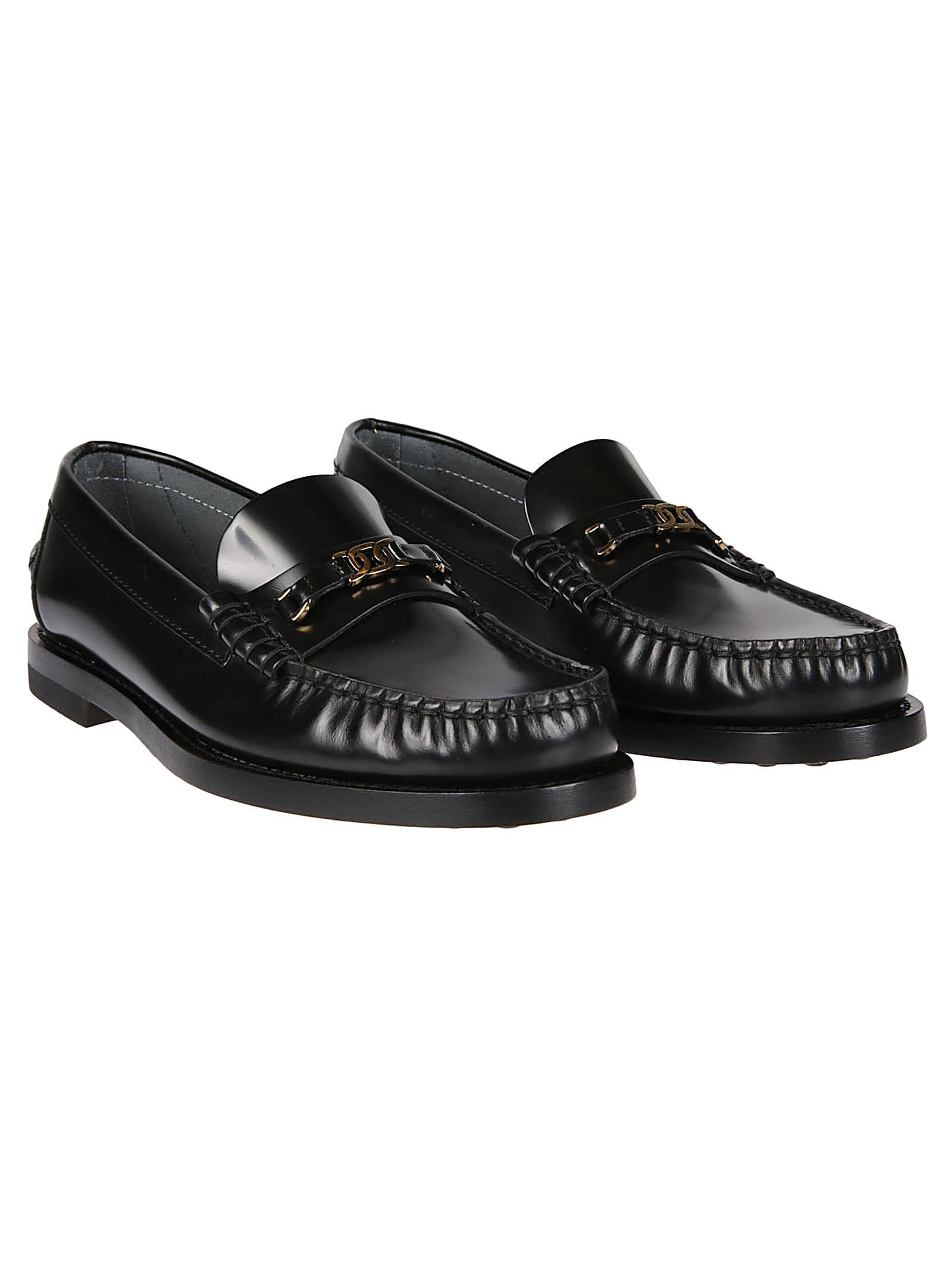 Shop Tod's 34l Chain Loafers In Nero