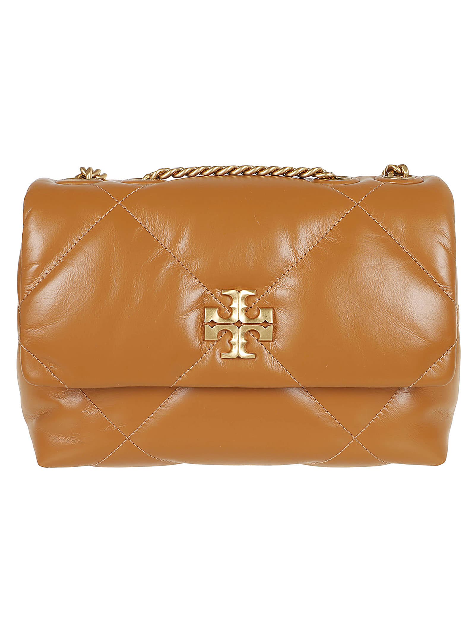 Shop Tory Burch Kira Diamond Quilt Small Convertible Shoulder Bag In Tan