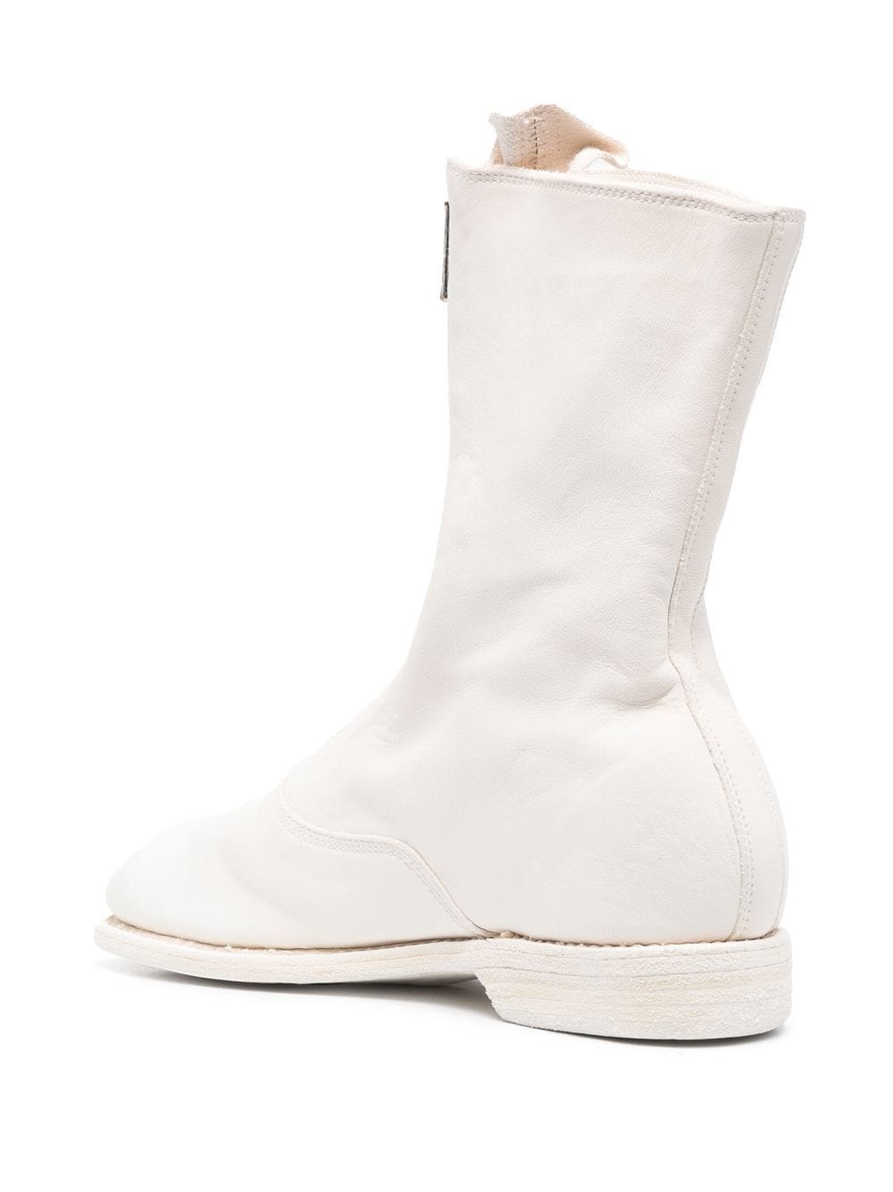 Shop Guidi Front Zip Boots In T White