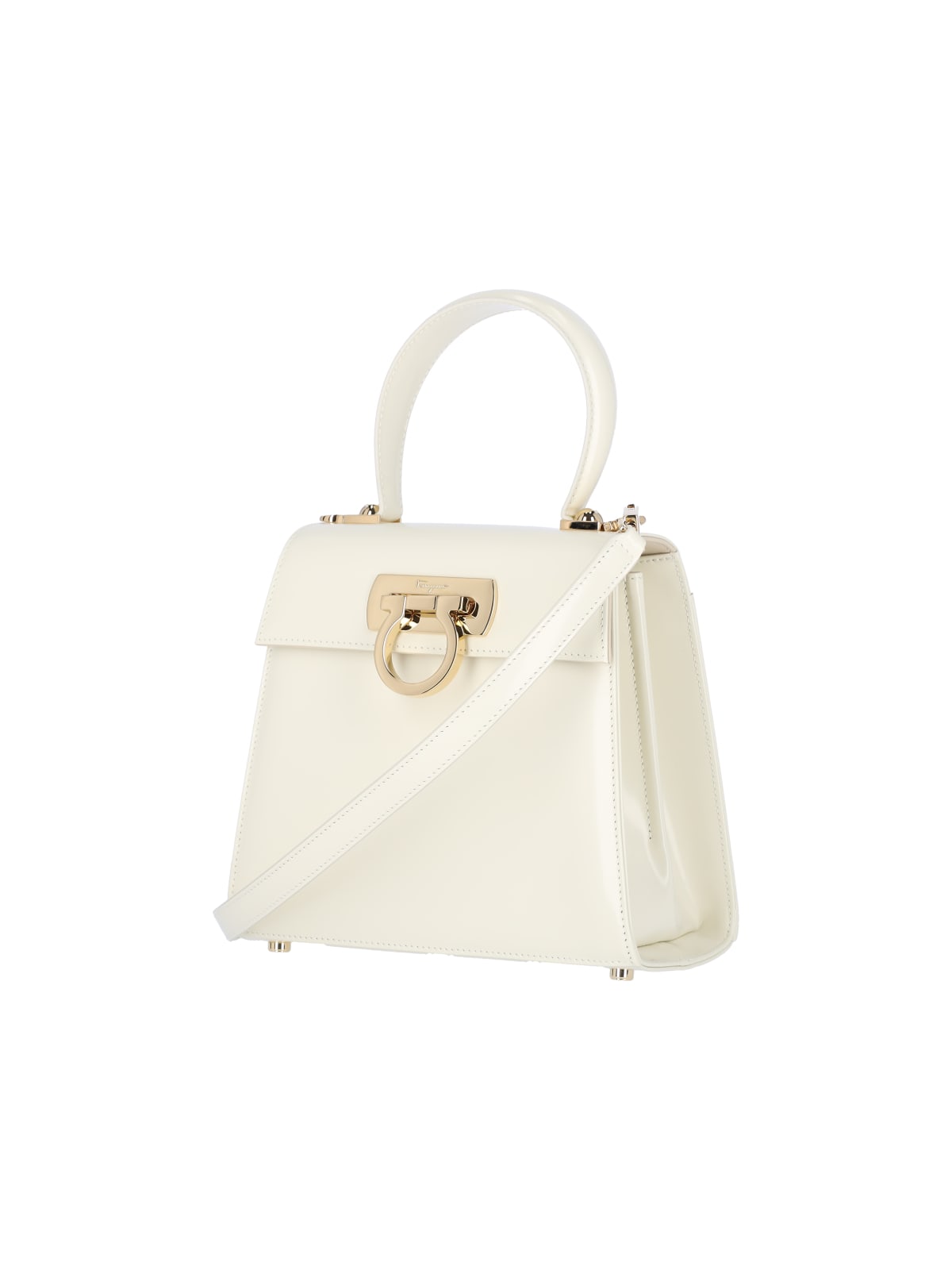 Shop Ferragamo Iconic S Handbag In Crema