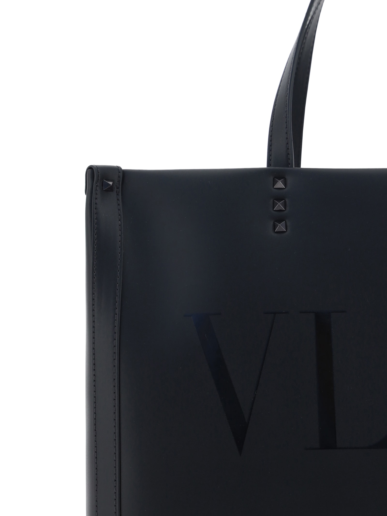 Shop Valentino Medium Tote Handbag In Black