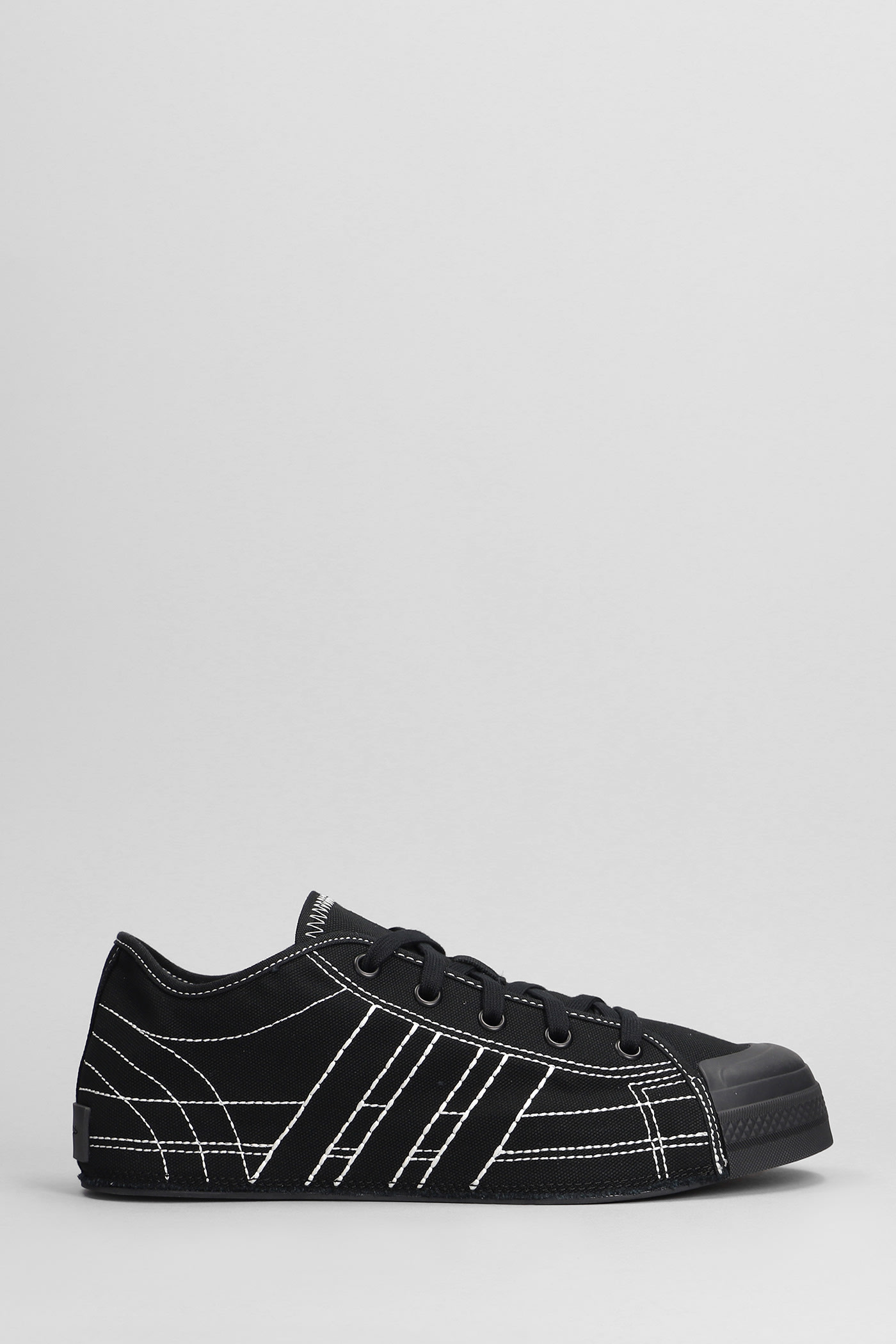 Shop Y-3 Nizza Lo Sneakers In Black Cotton