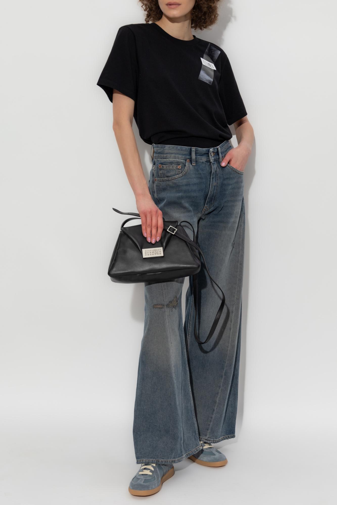Shop Mm6 Maison Margiela Jeans With Vintage Effect In Grey Blue